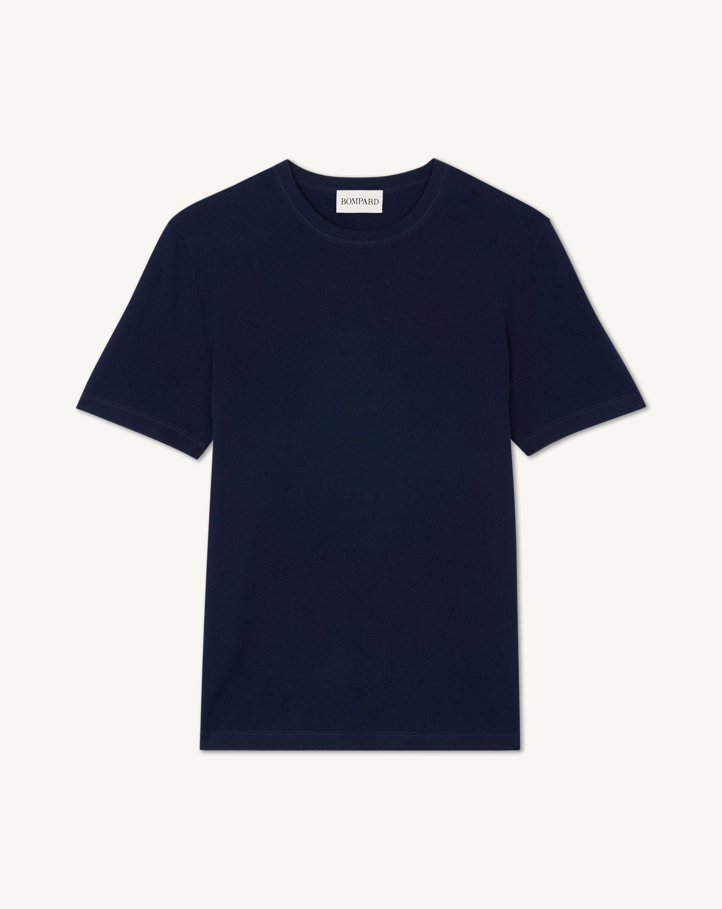 T-shirt ultrafin-MARINE-85% PIMA COTON 15% CACHEMIRE