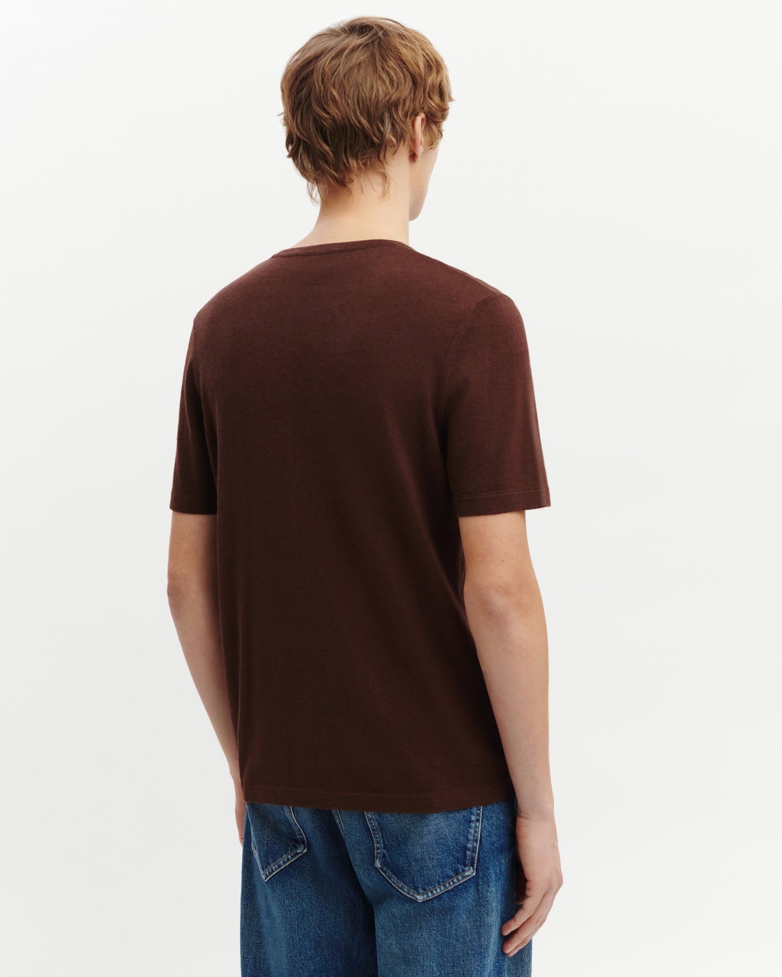 T-shirt ultrafin-CAFE-85% pima coton 15% cachemire