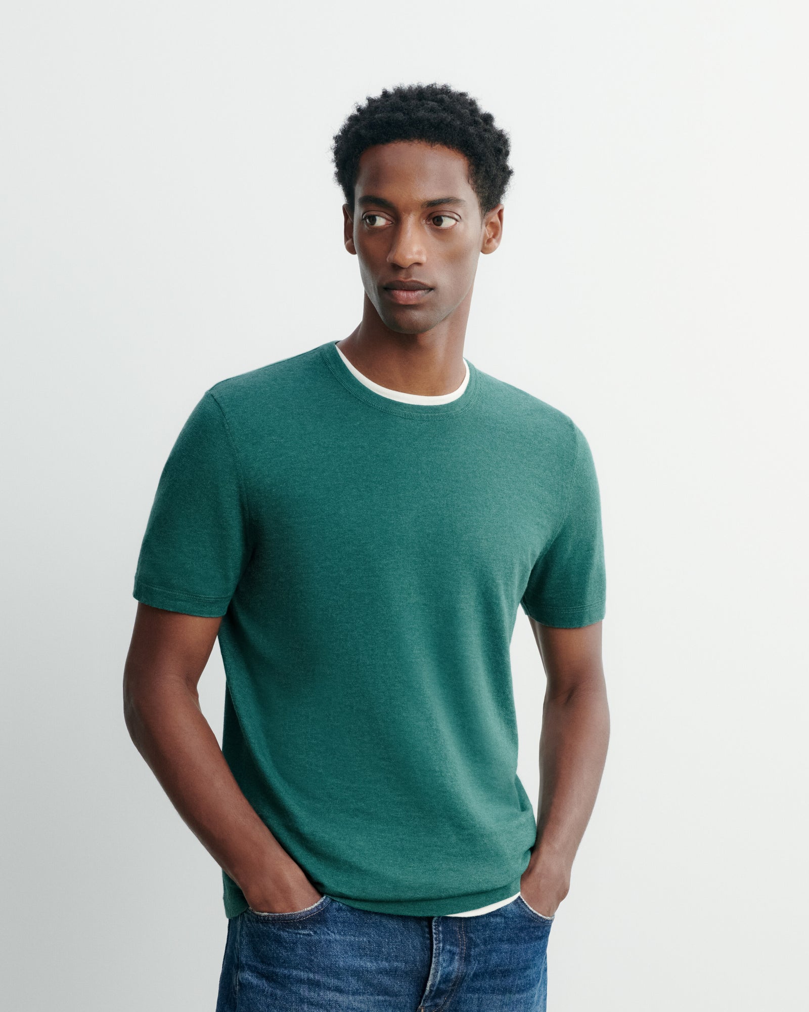 T-shirt ultrafin-CEDRE-85% pima coton 15% cachemire