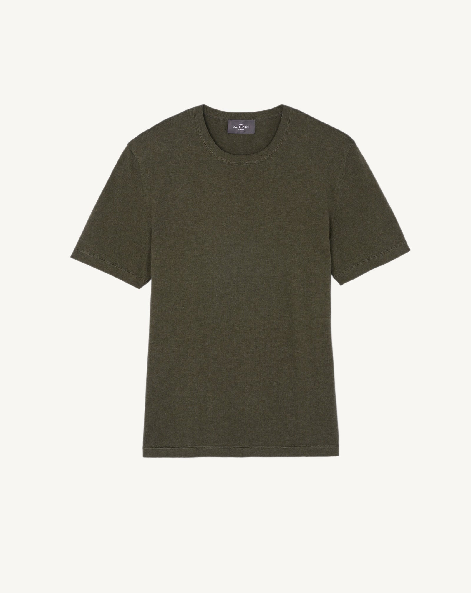 T-shirt ultrafin-KAKI OMBRE-85% PIMA COTON 15% CACHEMIRE