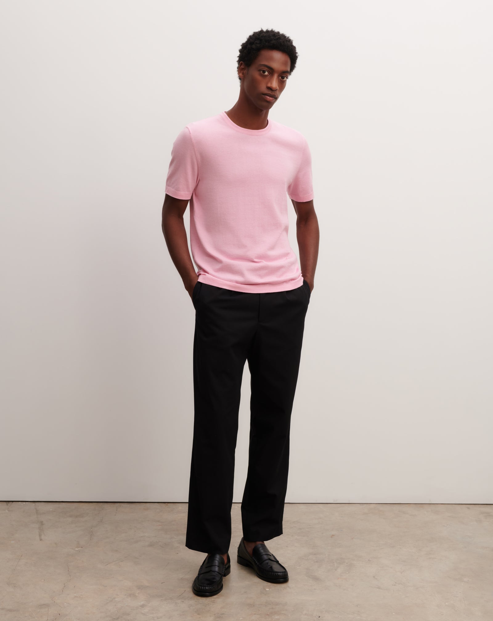 T-shirt ultrafin-ROSE INDIEN-85% pima coton 15% cachemire