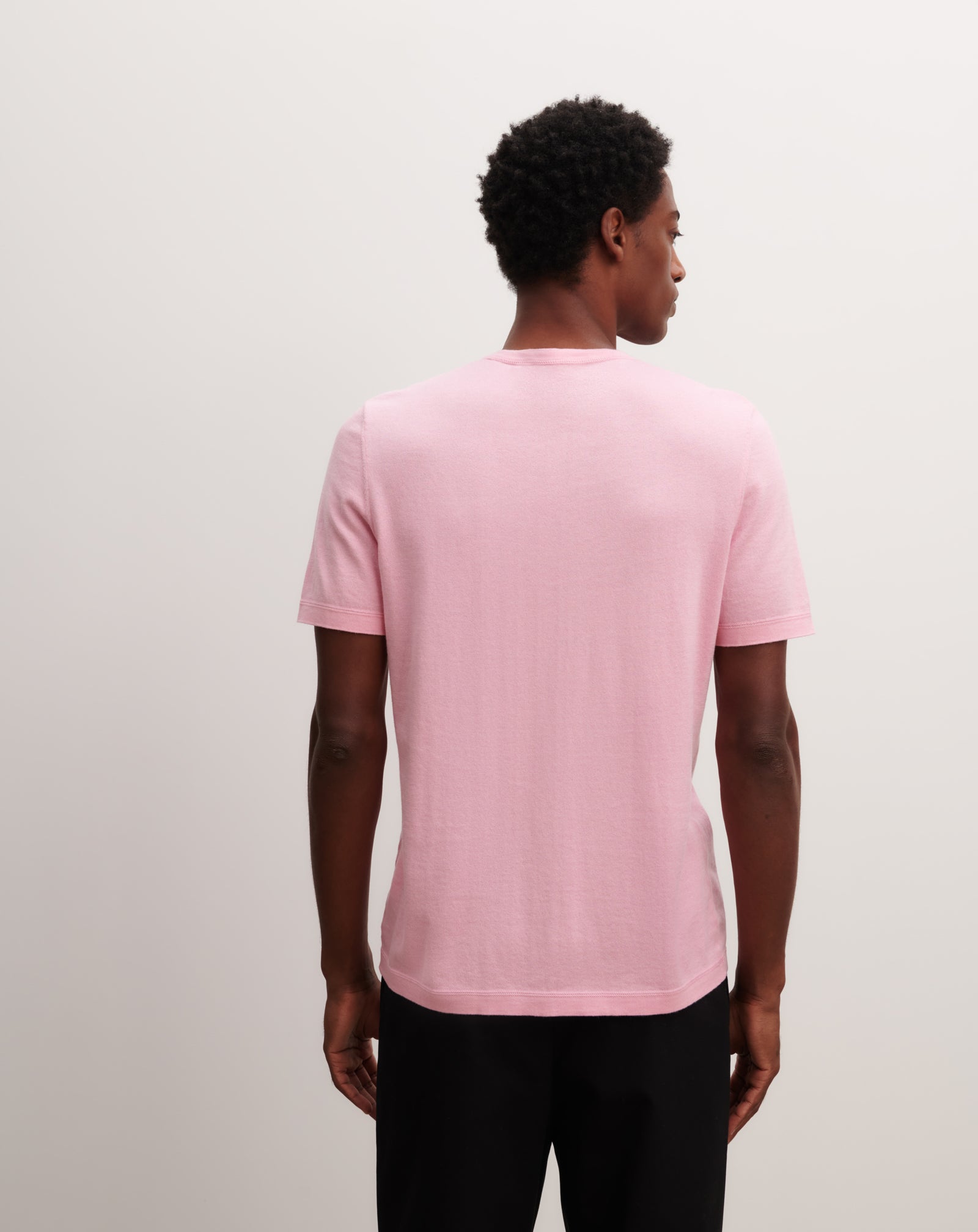 T-shirt ultrafin-ROSE INDIEN-85% pima coton 15% cachemire
