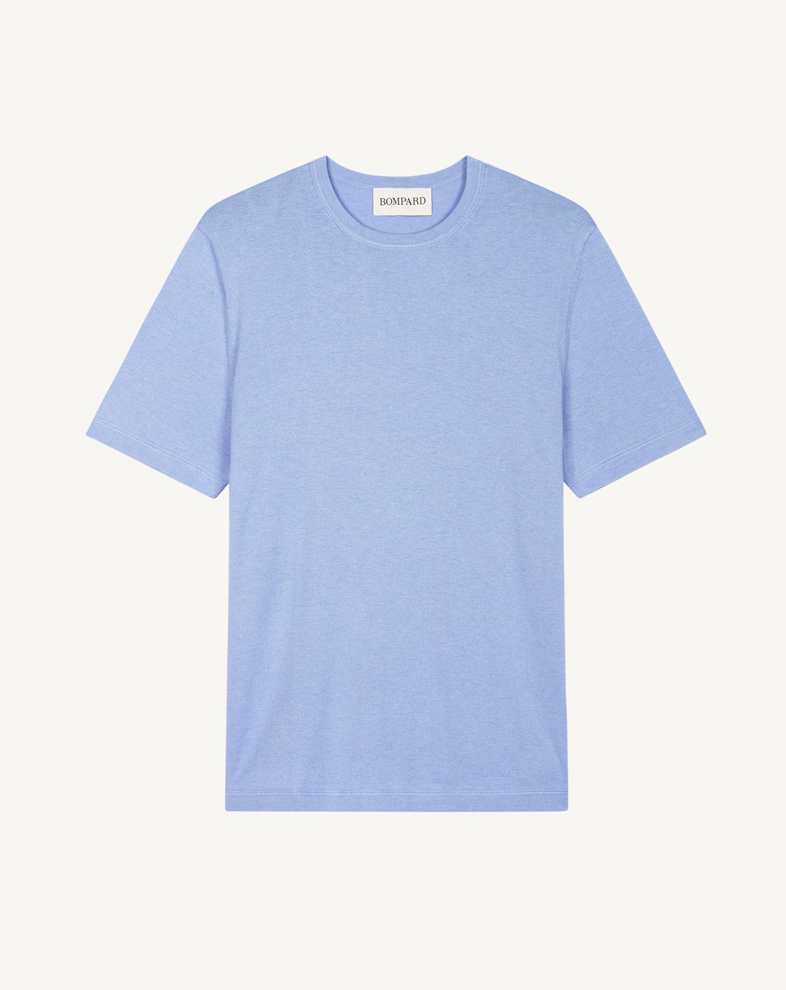 T-shirt ultrafin-BLEU AGATE-85% pima coton 15% cachemire