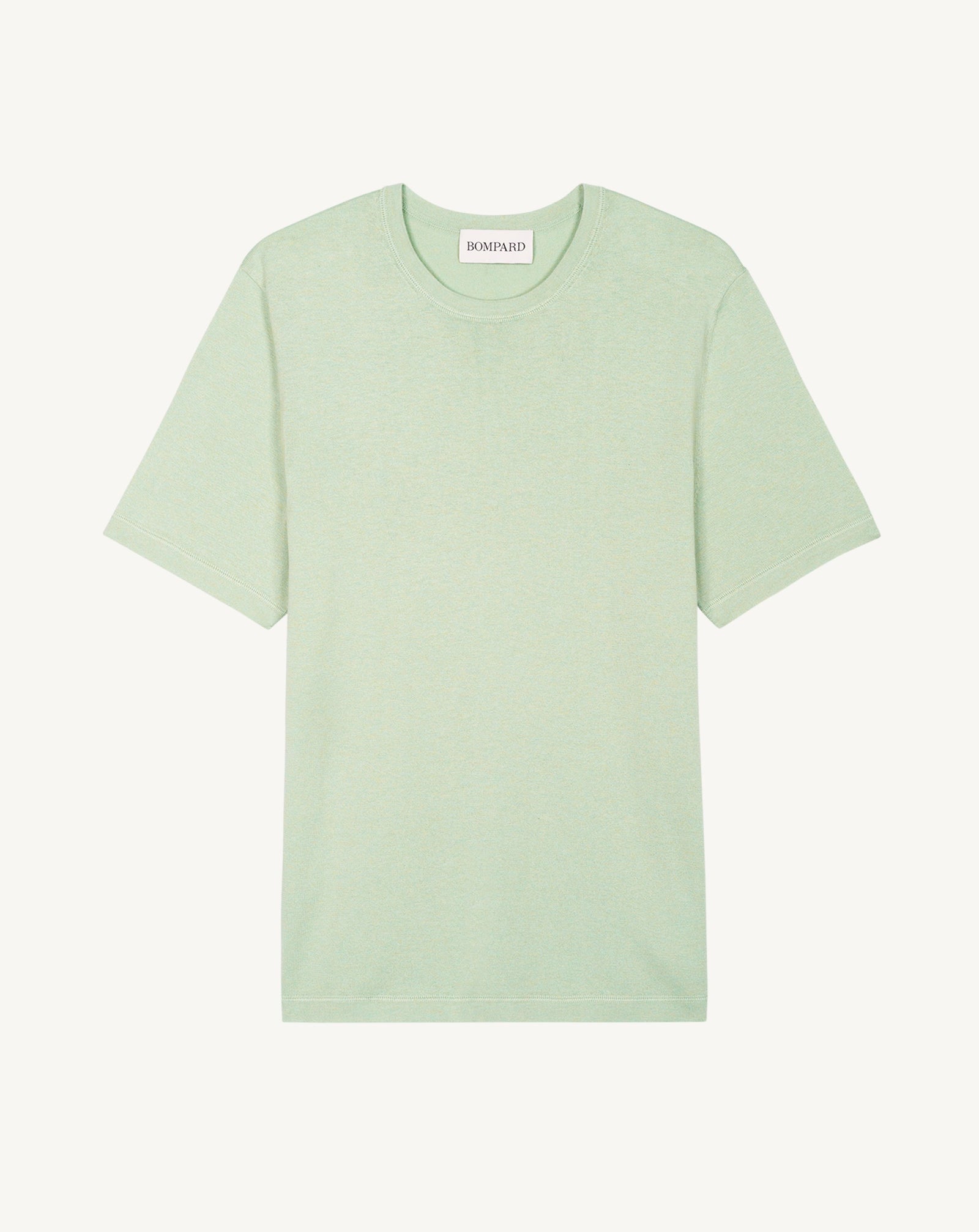 T-shirt ultrafin-VERT AMANDE-85% pima coton 15% cachemire