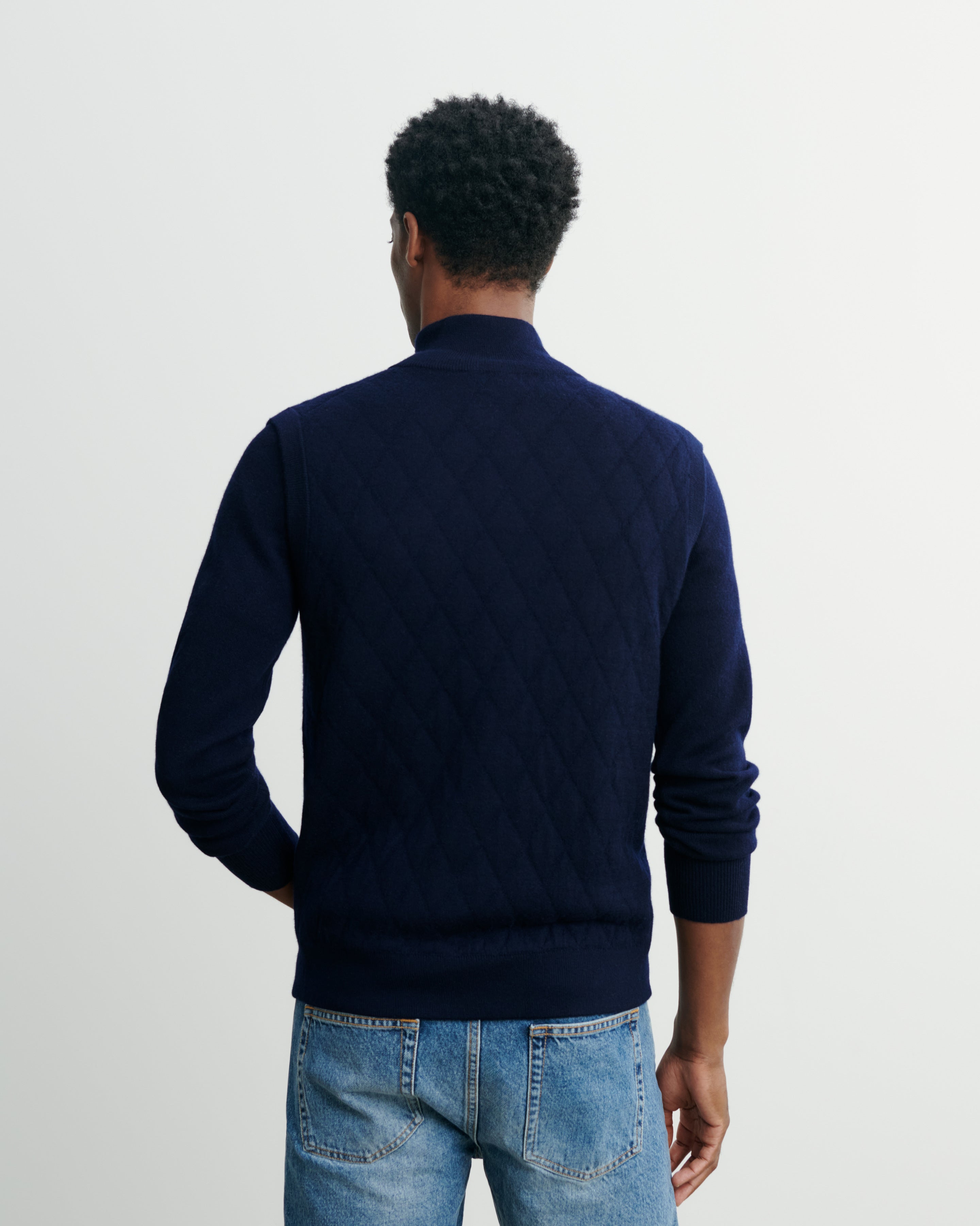Blouson sans manches-MARINE-Extérieur : 100% cachemire Intérieur : 85% pima coton 15% cachemire Couche intermédiaire : 100% cachemire