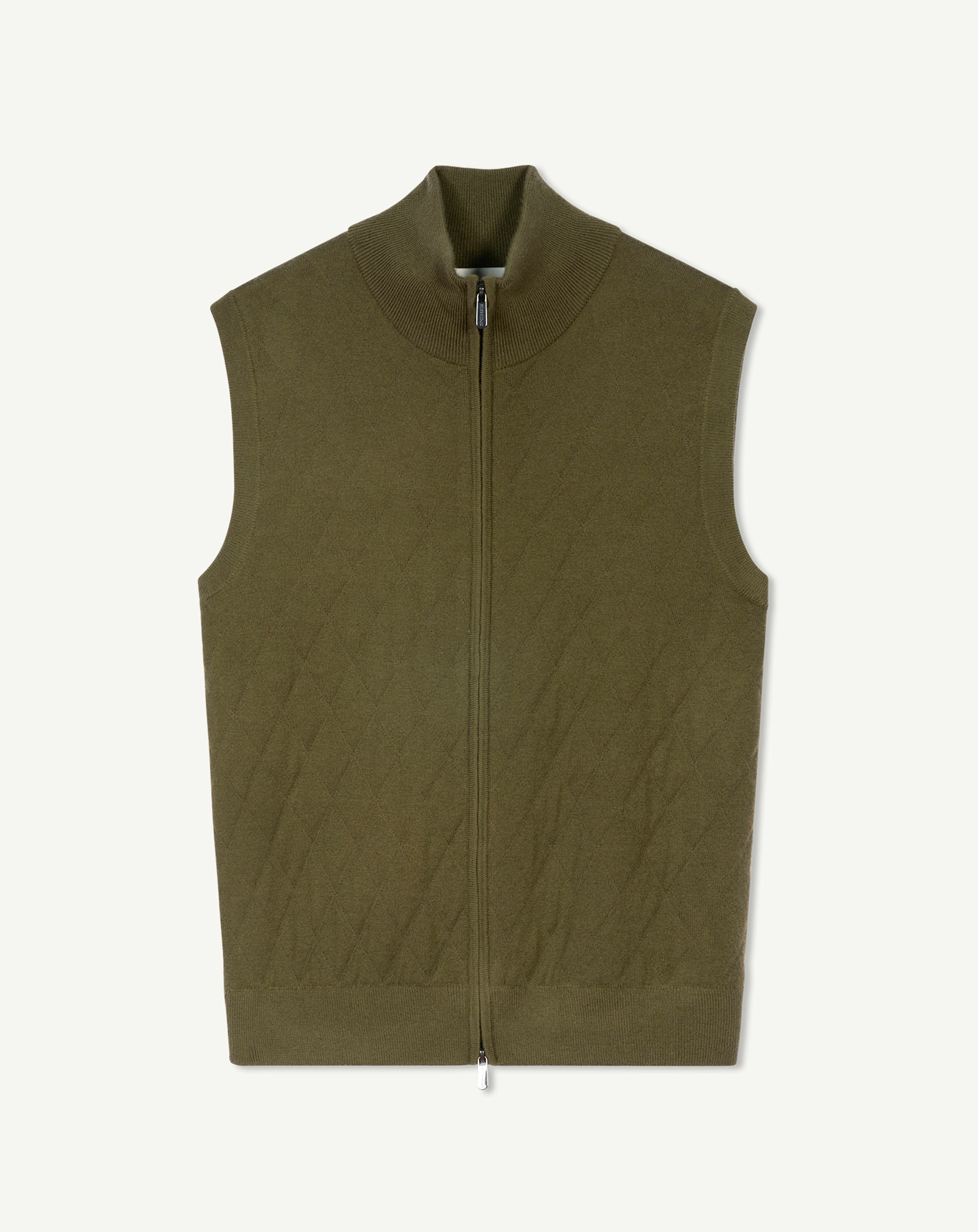 トップス TWILL SUMMER WOOL SLEEVELESS JACKET Sleeveless jacket in Cashmere mix Men bronze | Eric Bompard