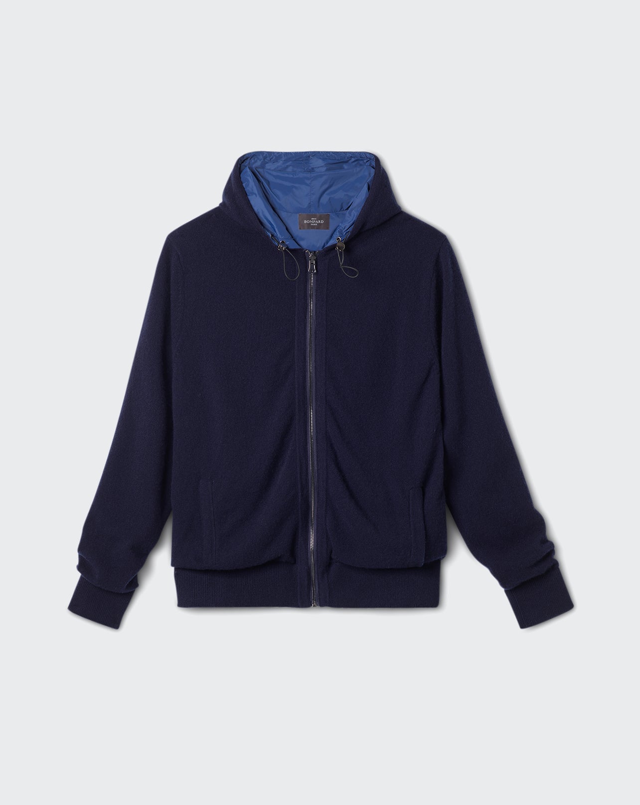 Hoodie technique réversible-MARINE-70% LAINE 30% CACHEMIRE