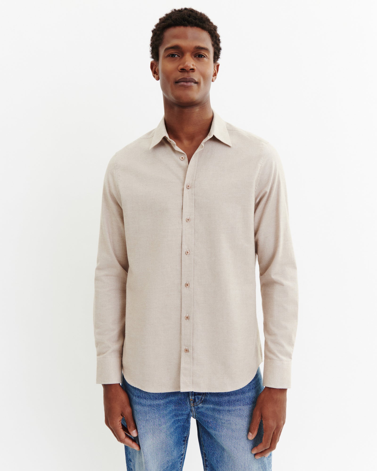 Chemise maille-TOURTERELLE-85% pima coton 15% cachemire