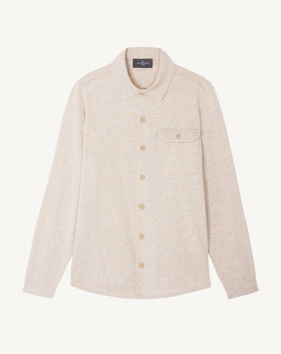 Chemise maille-TOURTERELLE-85% pima coton 15% cachemire