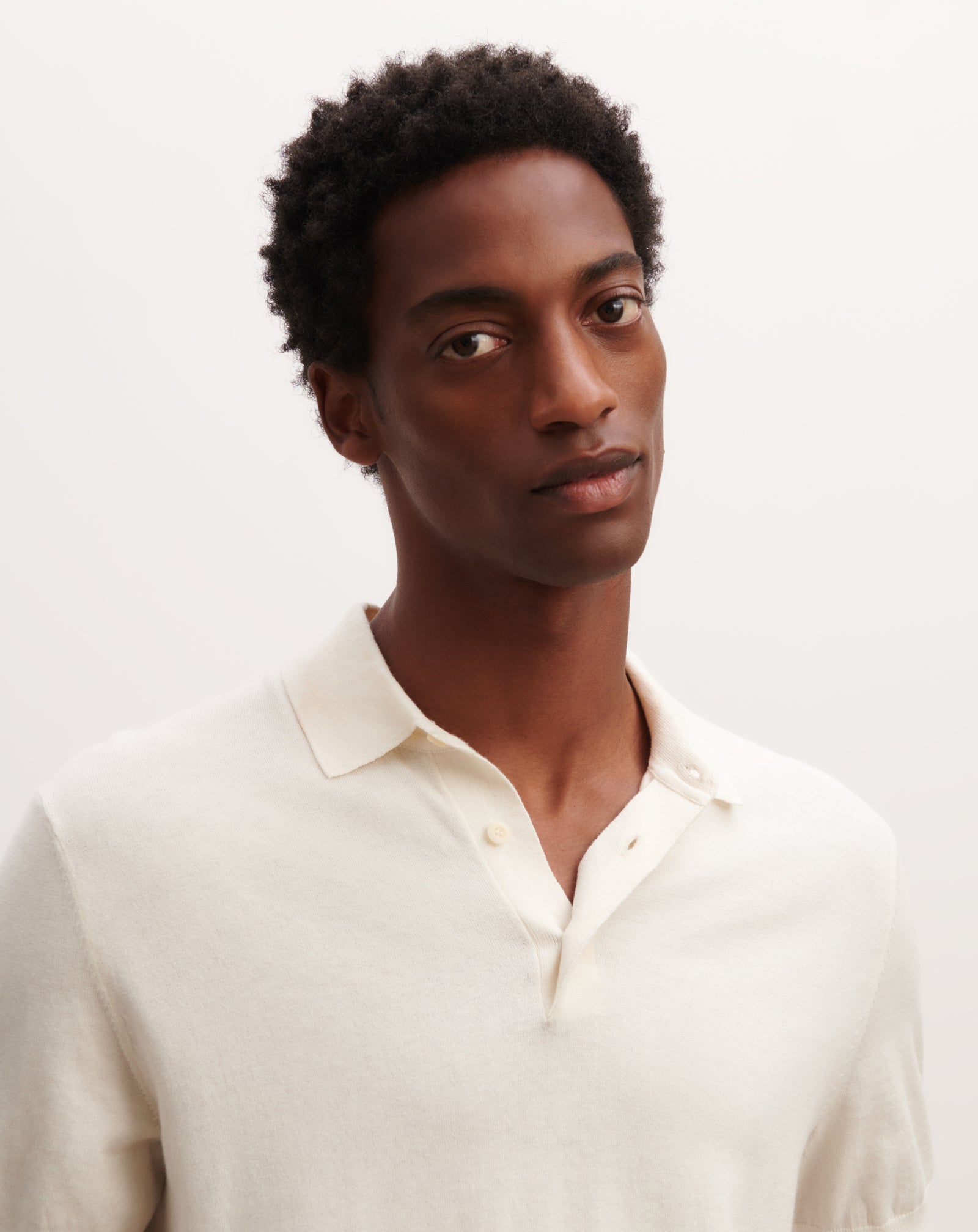 Polo uni-NATUREL-85% pima coton 15% cachemire