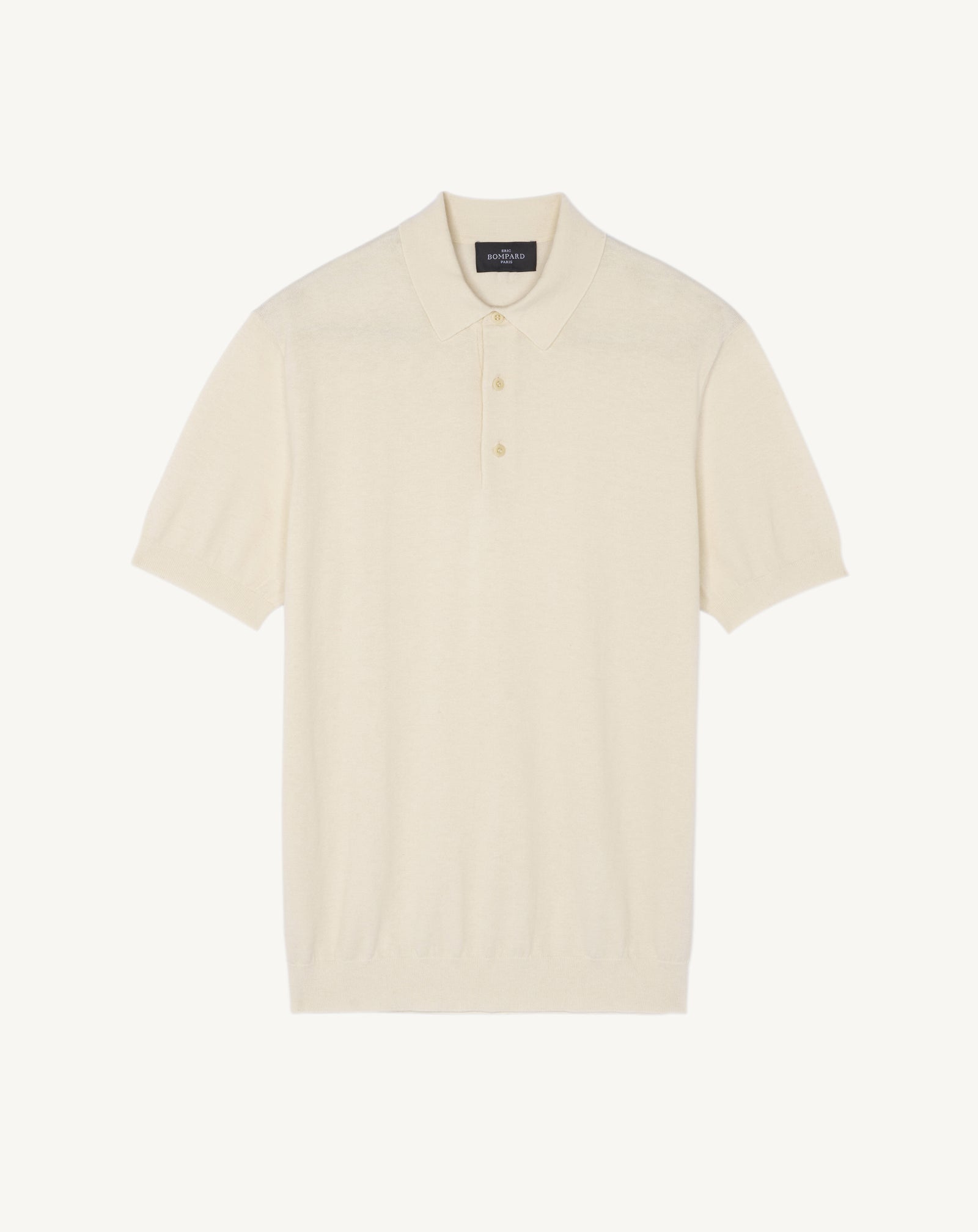 Polo ultrafin manches courtes-NATUREL-85% PIMA COTON 15% CACHEMIRE