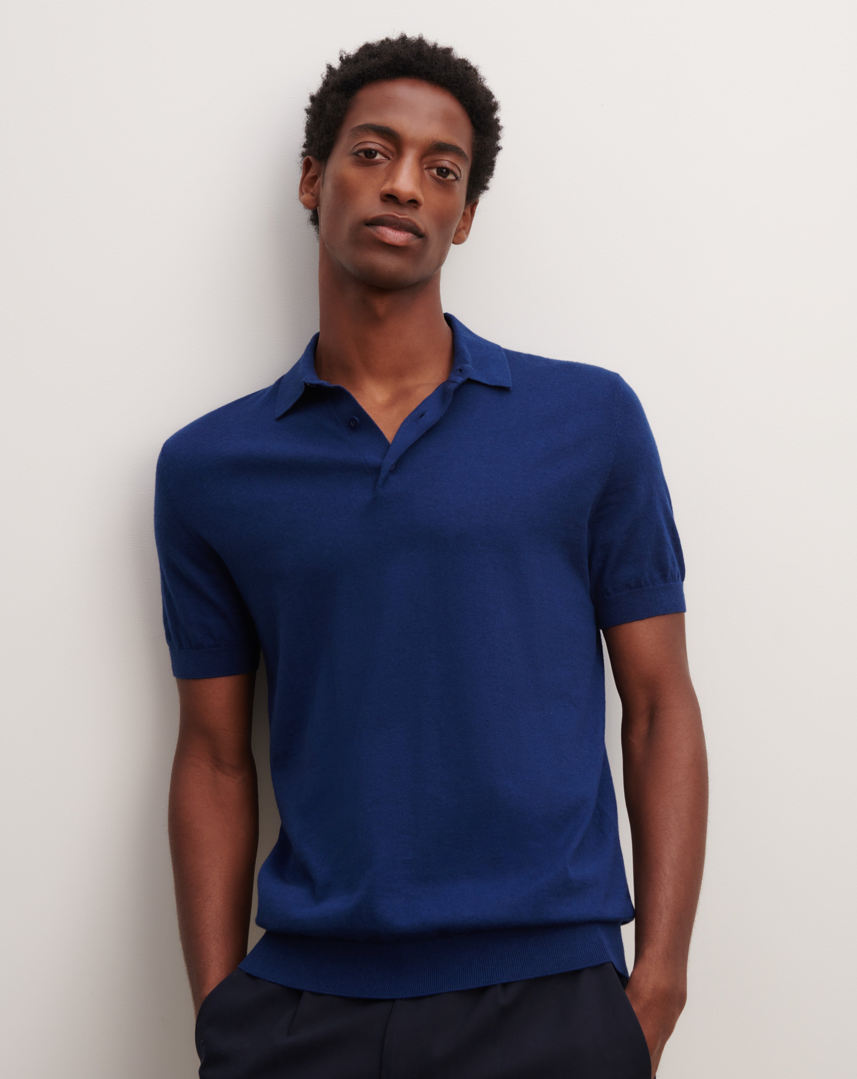 Polo uni-AMIRAL-85% pima coton 15% cachemire