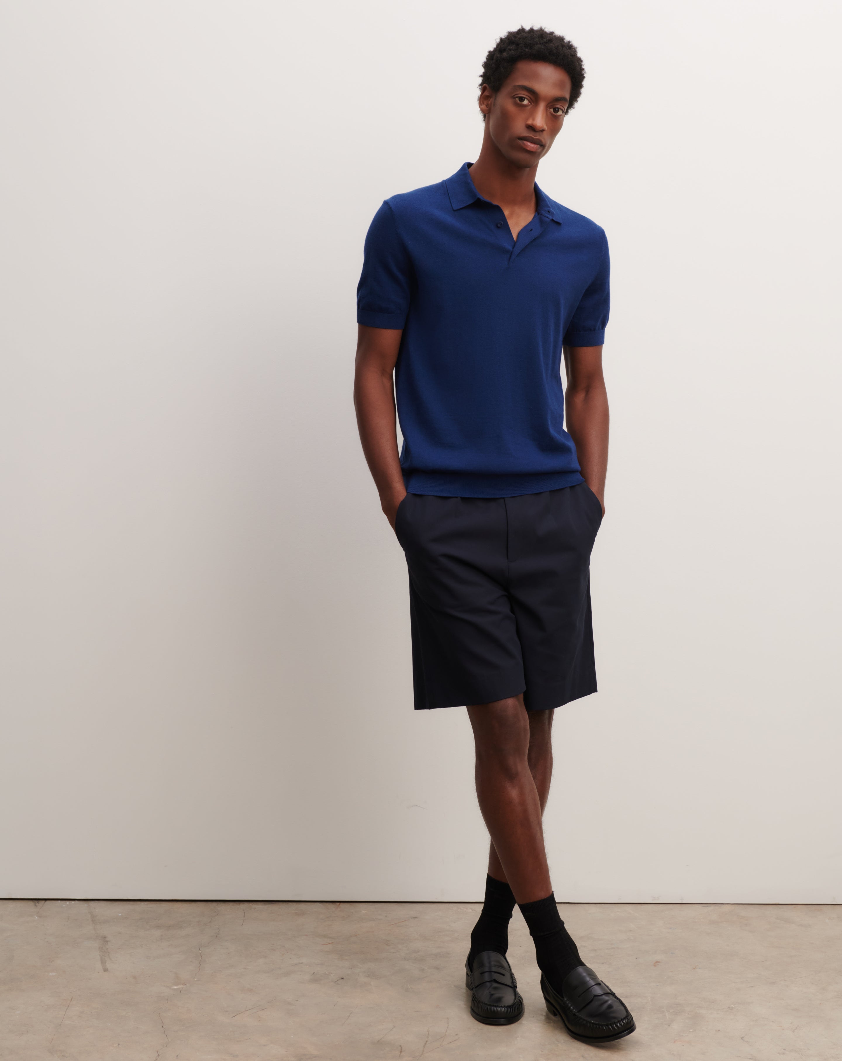 Polo uni-AMIRAL-85% pima coton 15% cachemire