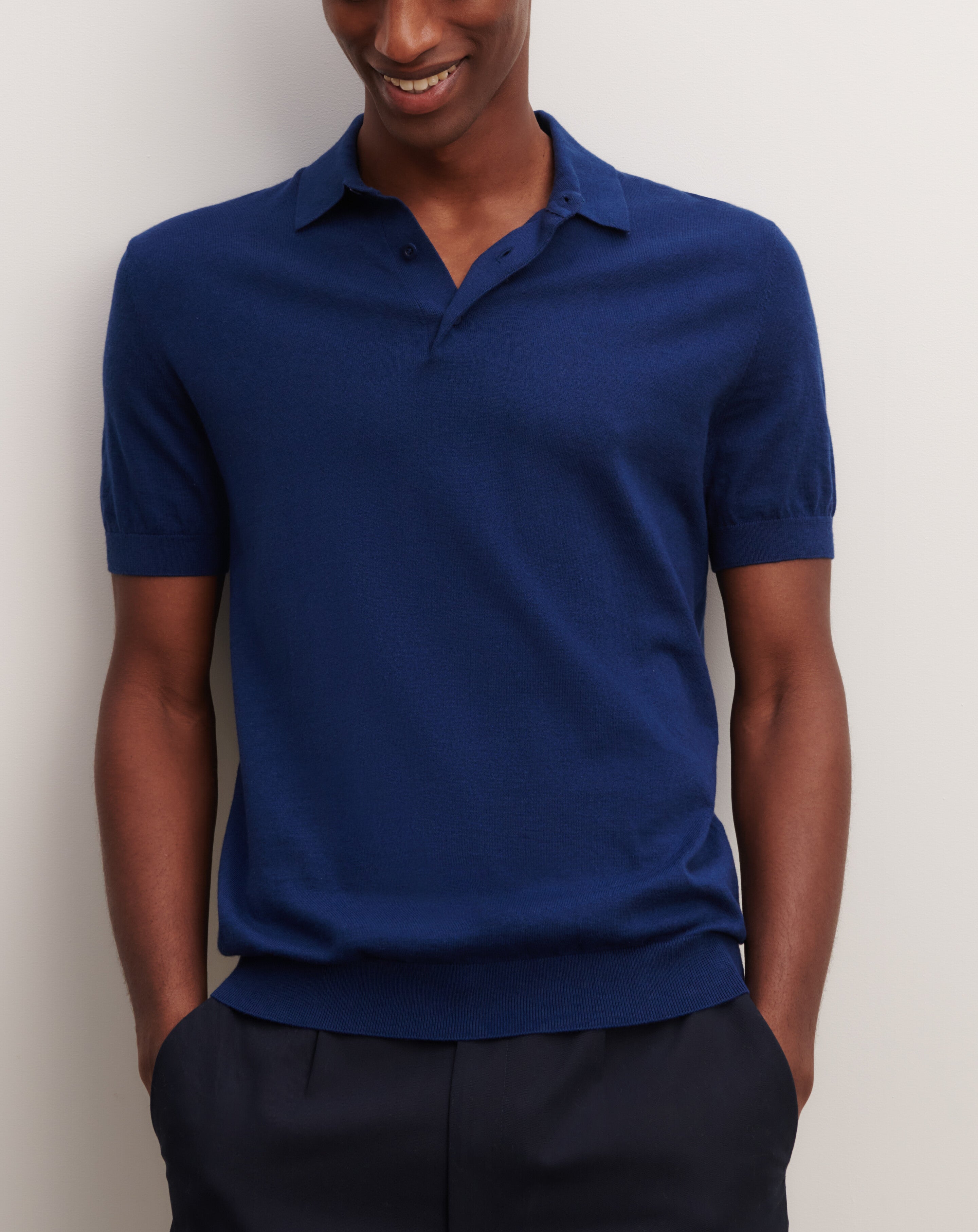 Polo uni-AMIRAL-85% pima coton 15% cachemire