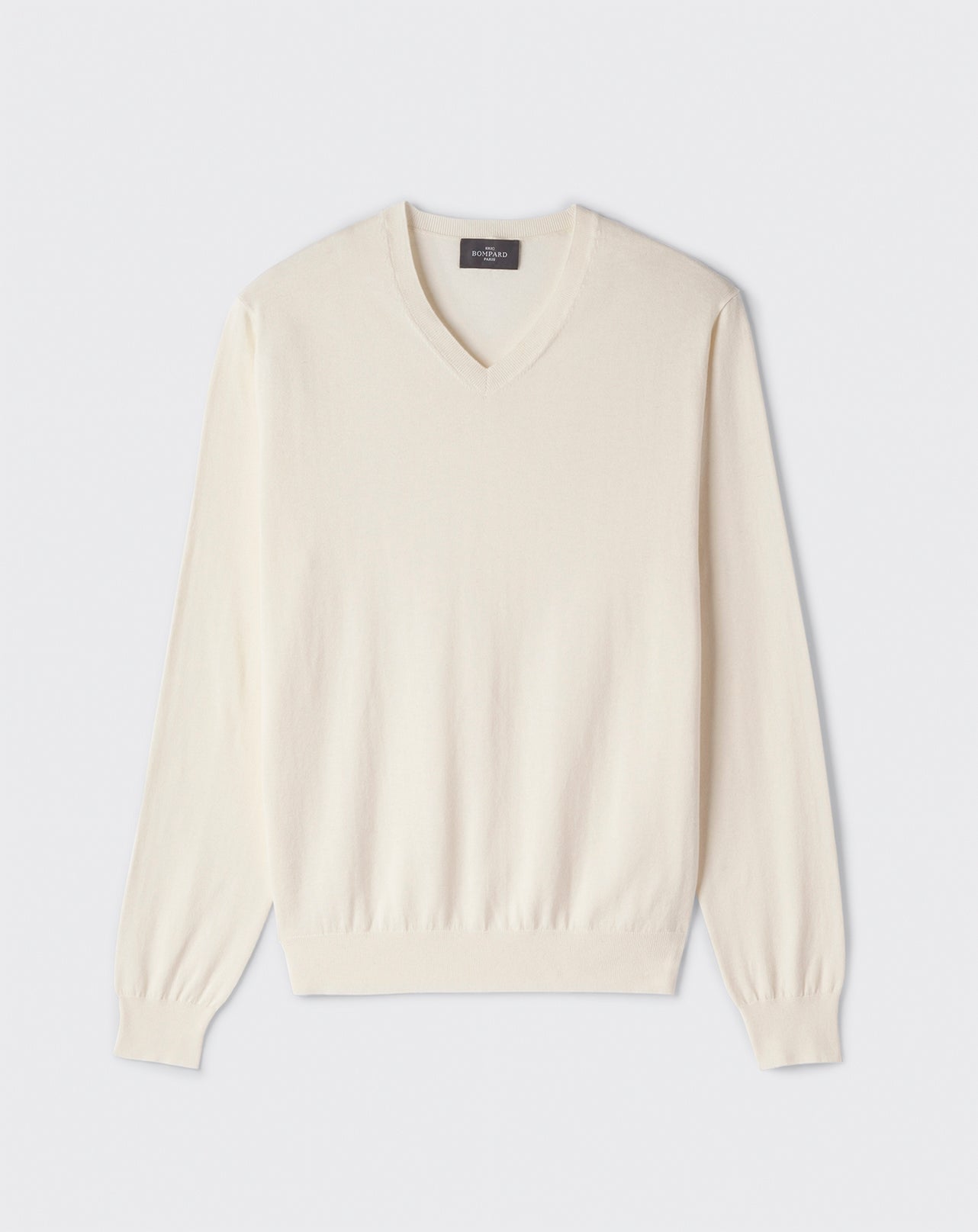 Pull V ultrafin-NATUREL-85% PIMA COTON 15% CACHEMIRE
