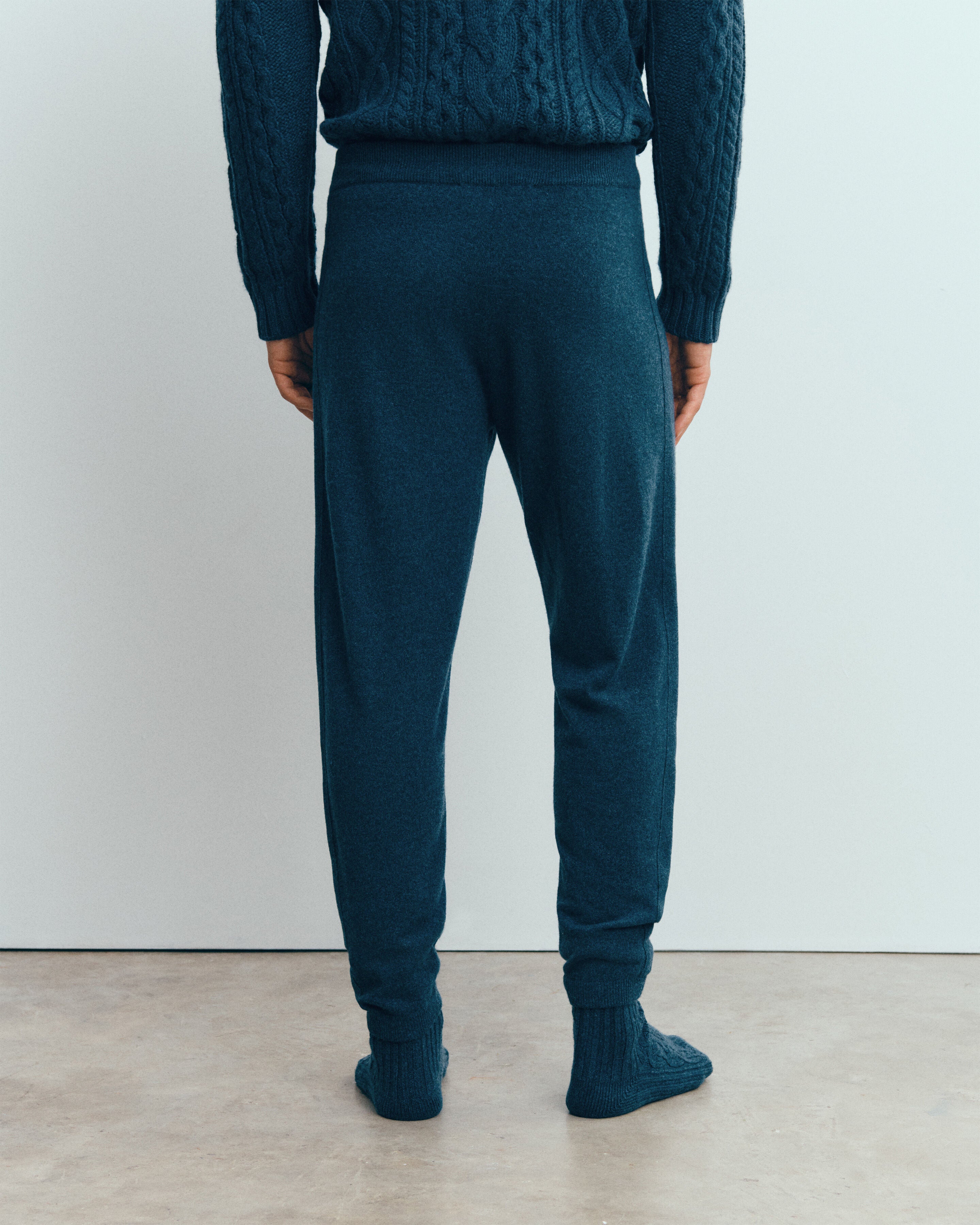 Pantalon casual les 40 ans -BLEU CALYPSO-100% cachemire