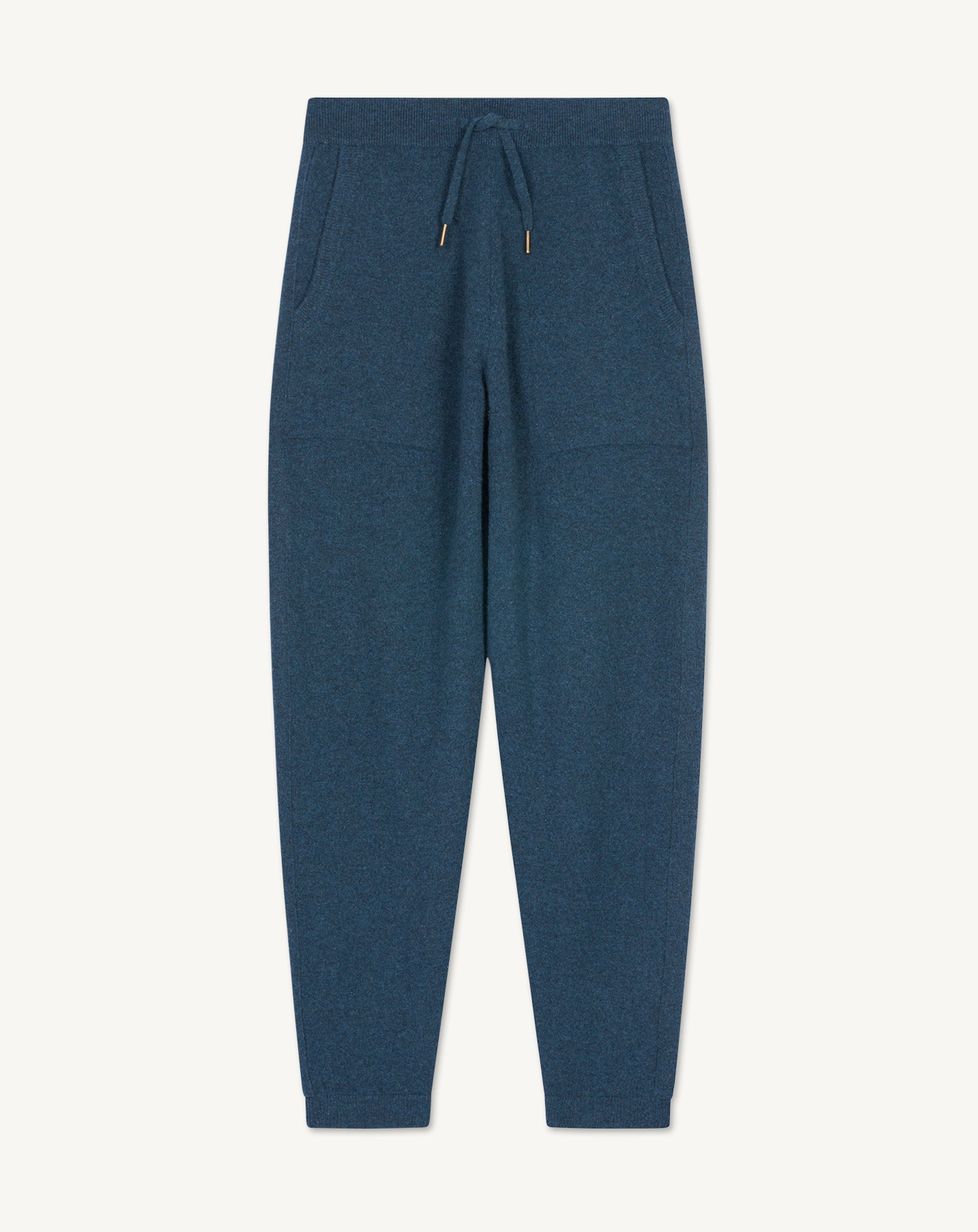 Pantalon casual les 40 ans -BLEU CALYPSO-100% cachemire