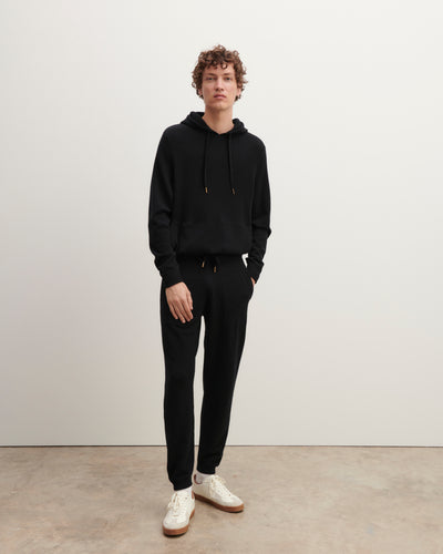 Pantalon de jogging-NOIR-100% cachemire