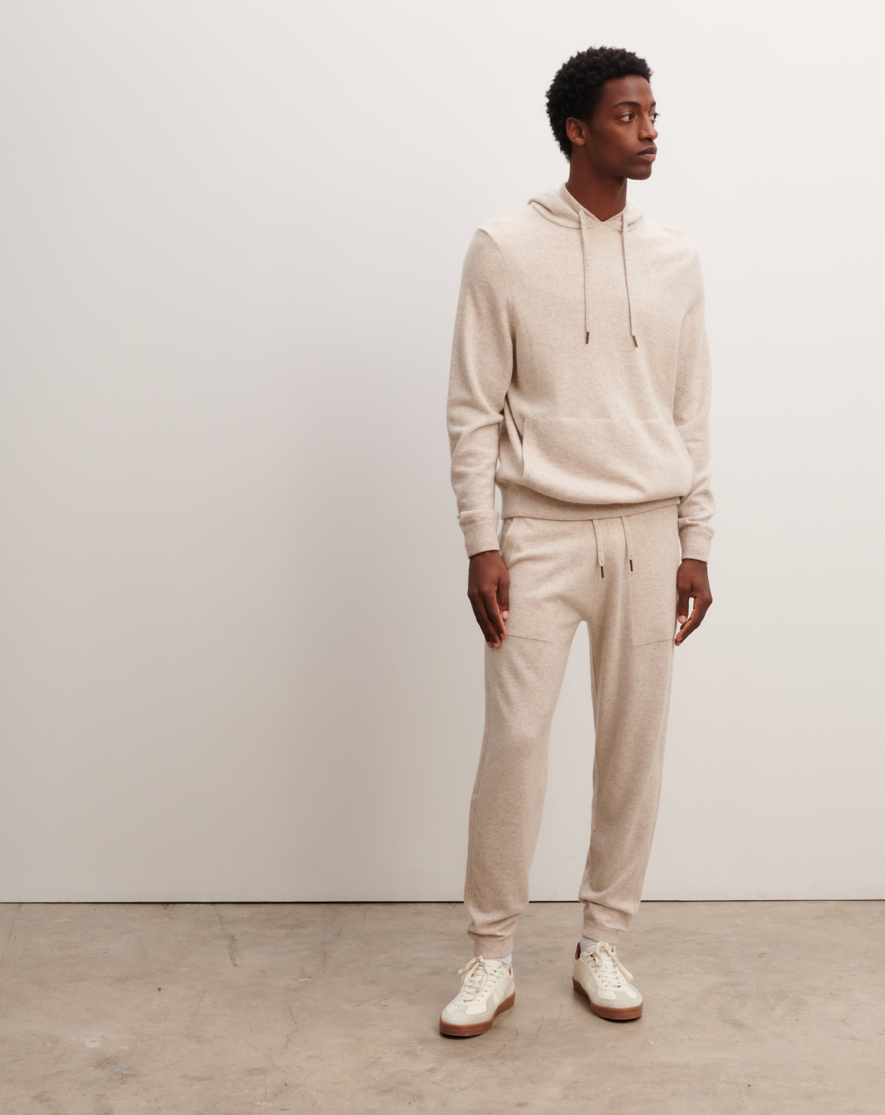 Pantalon de jogging-TOURTERELLE-100% cachemire