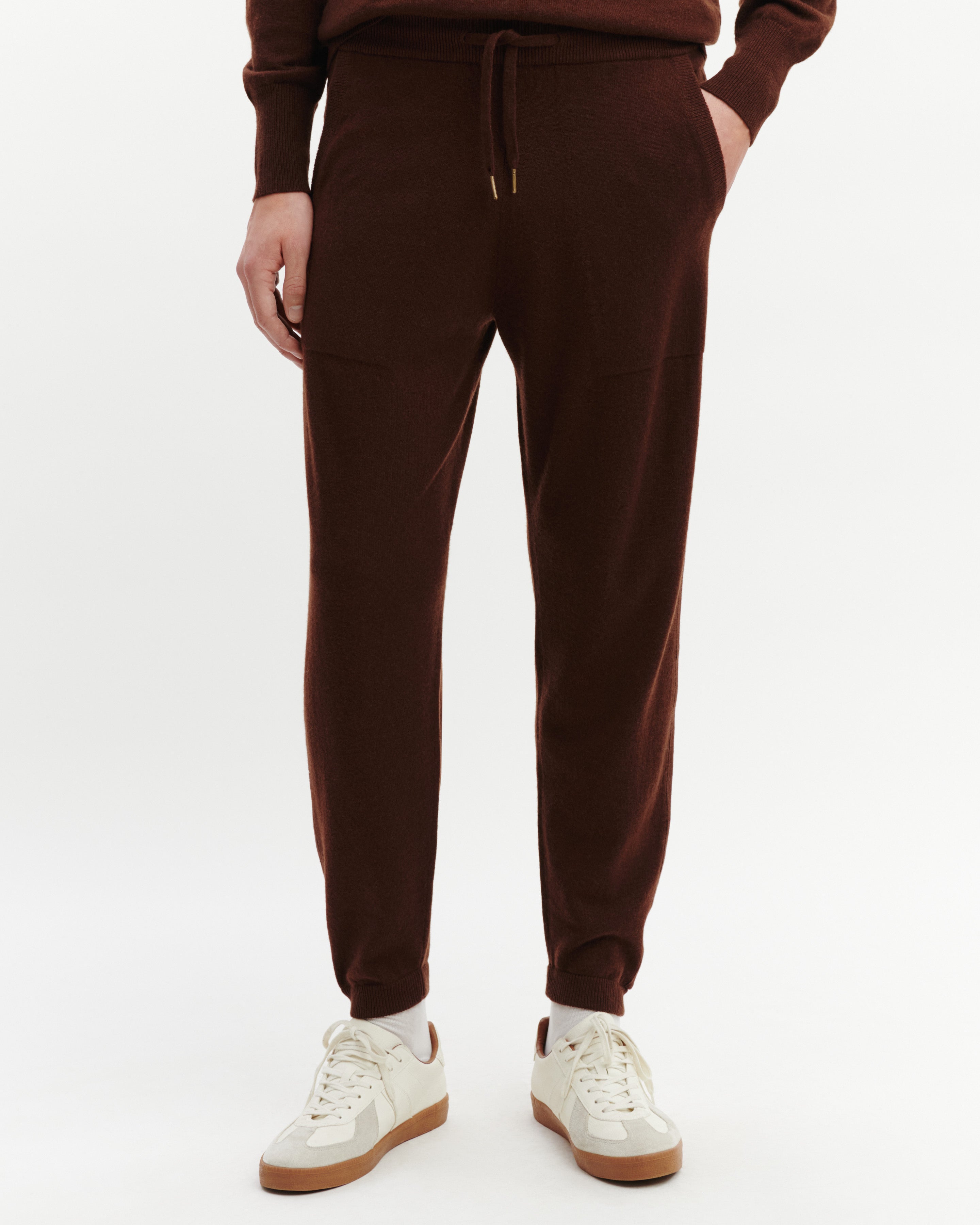 Pantalon de jogging-CAFE-100% cachemire