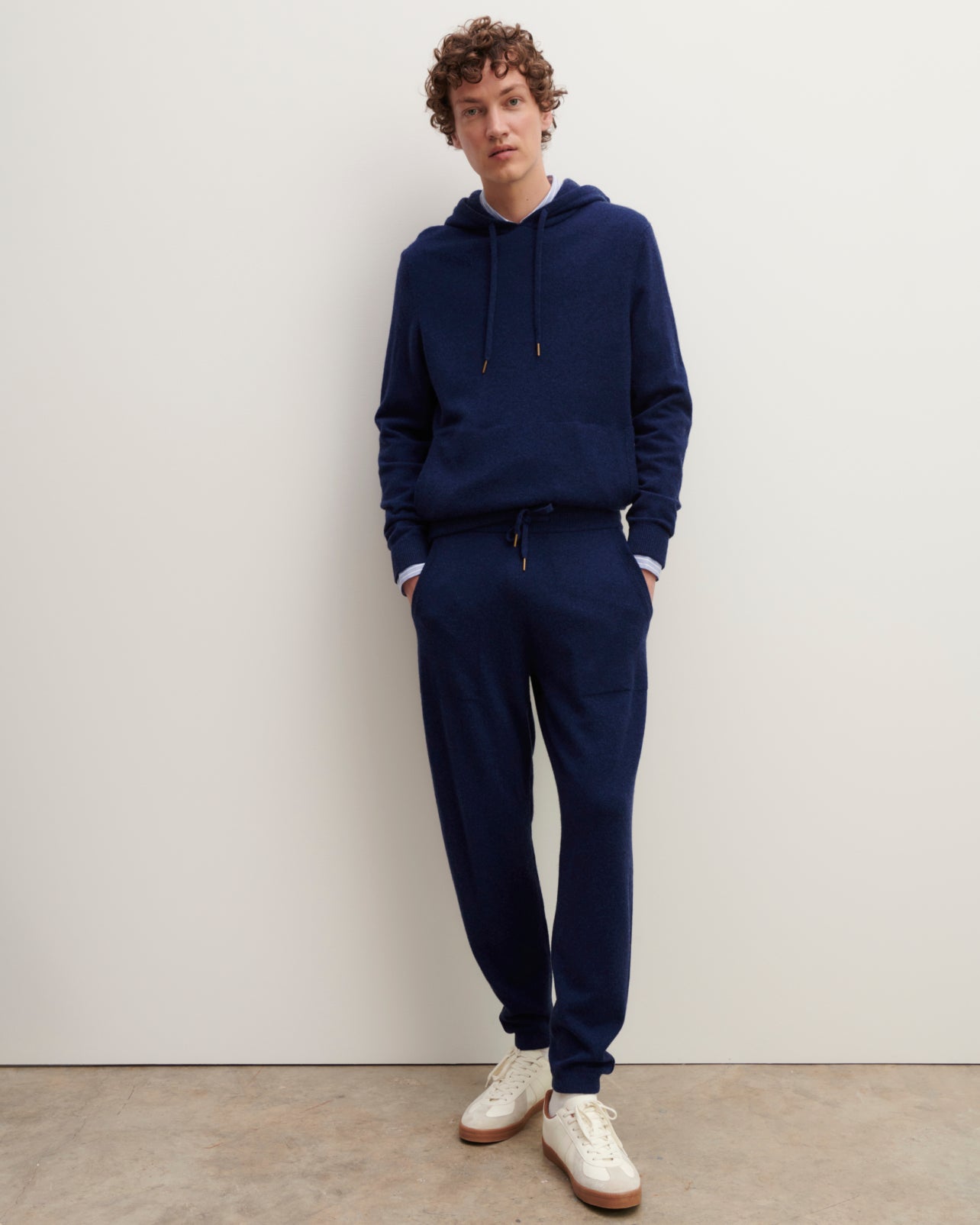 Pantalon de jogging-BLEU NOCTURNE-100% cachemire
