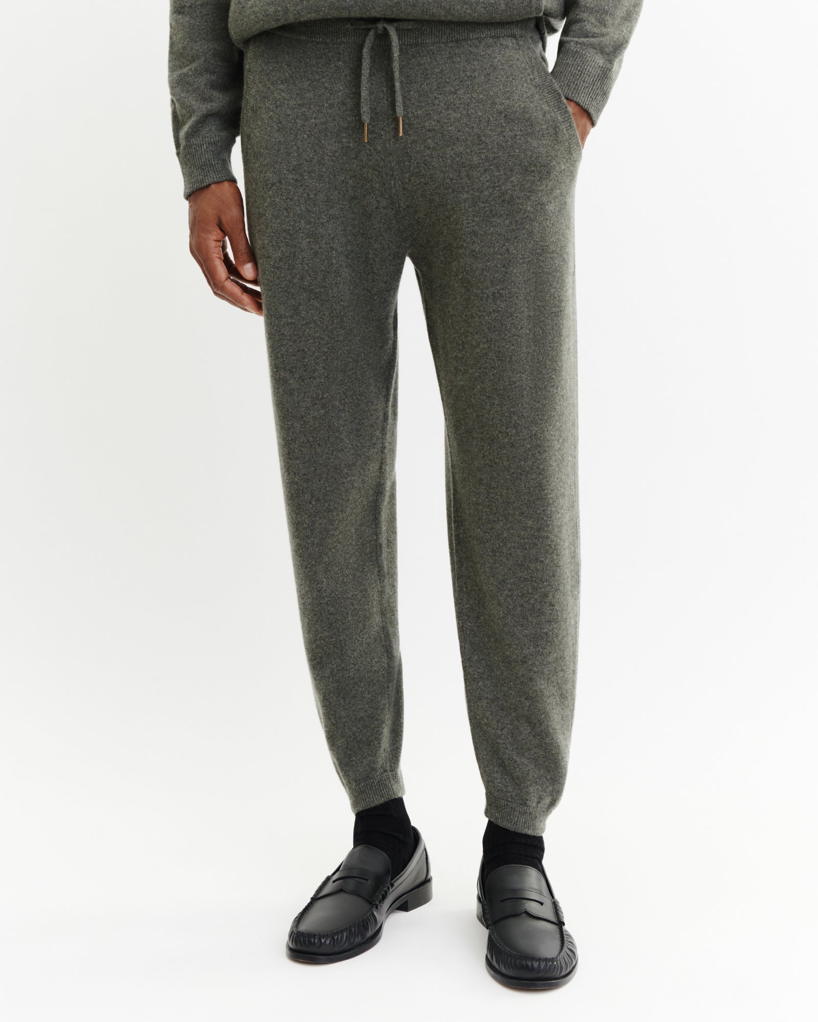 Pantalon de jogging-KAKI OMBRE-100% cachemire