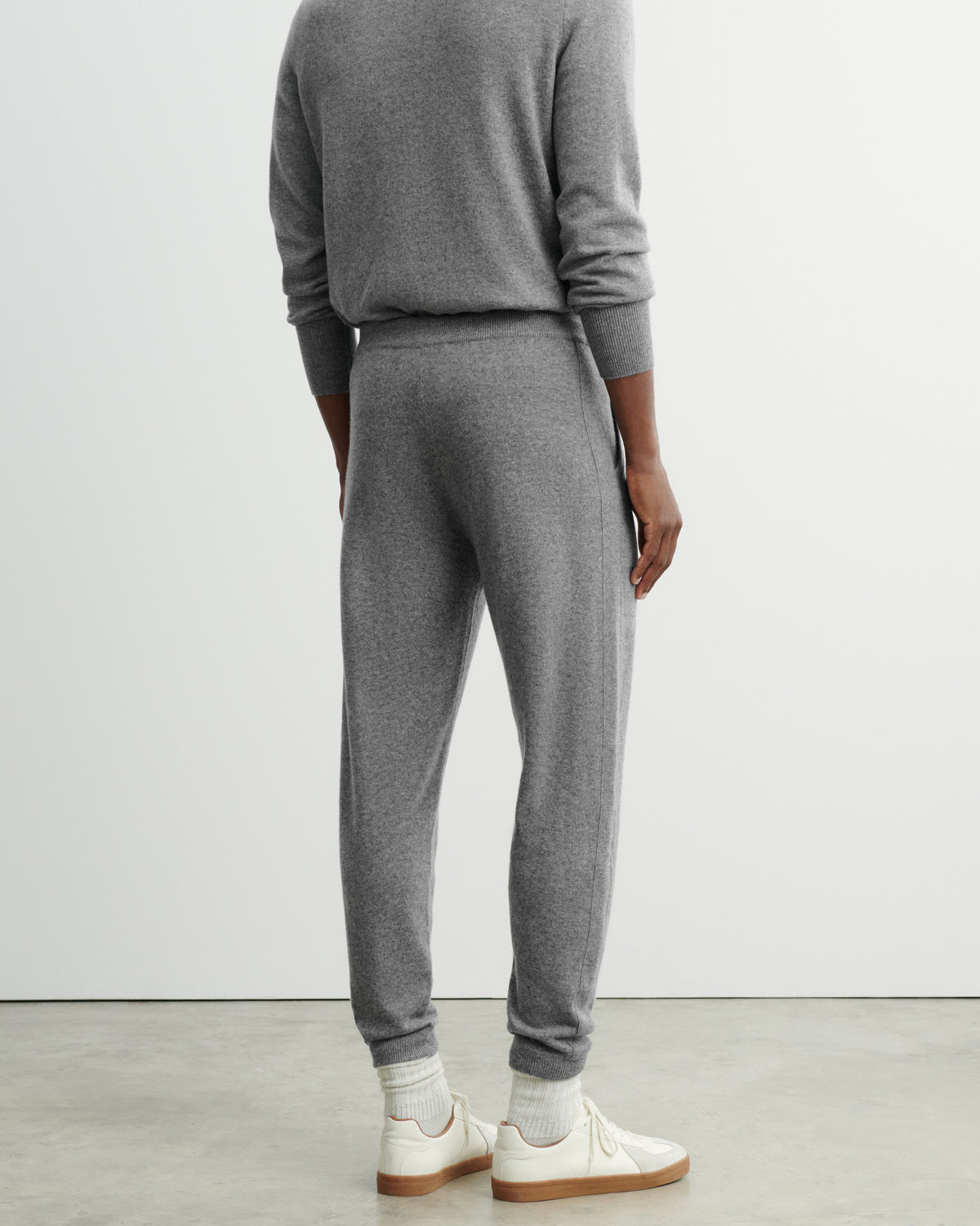 Pantalon de jogging-GRIS METEORITE-100% cachemire