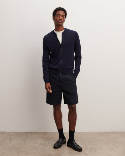Teddy zippé-MARINE-85% pima coton 15% cachemire