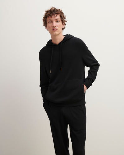 Pull à capuche-NOIR-100% cachemire