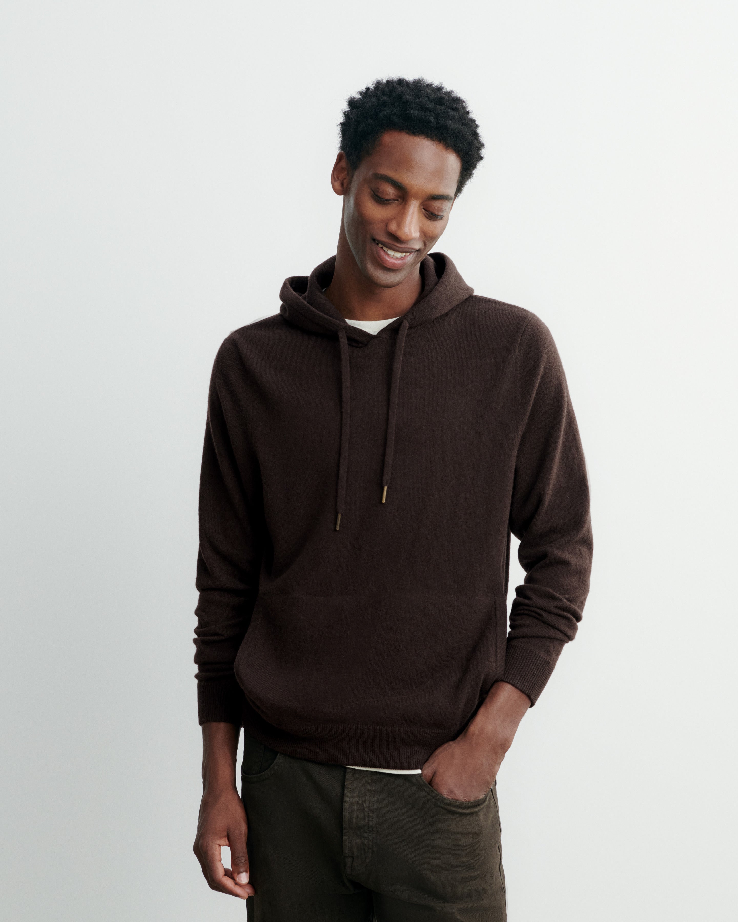 Pull à capuche-CHOCOLAT-100% cachemire