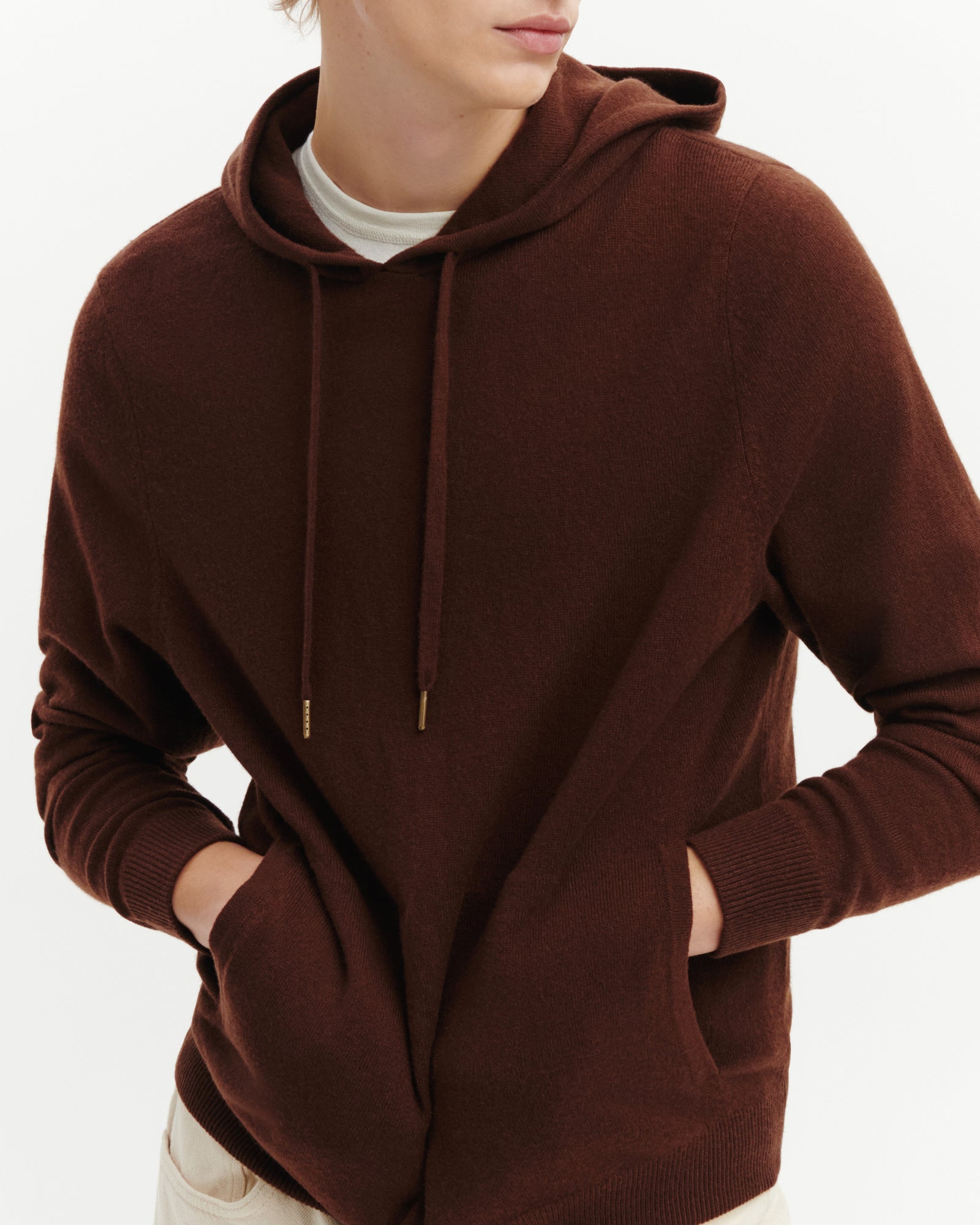 Pull à capuche-CAFE-100% cachemire