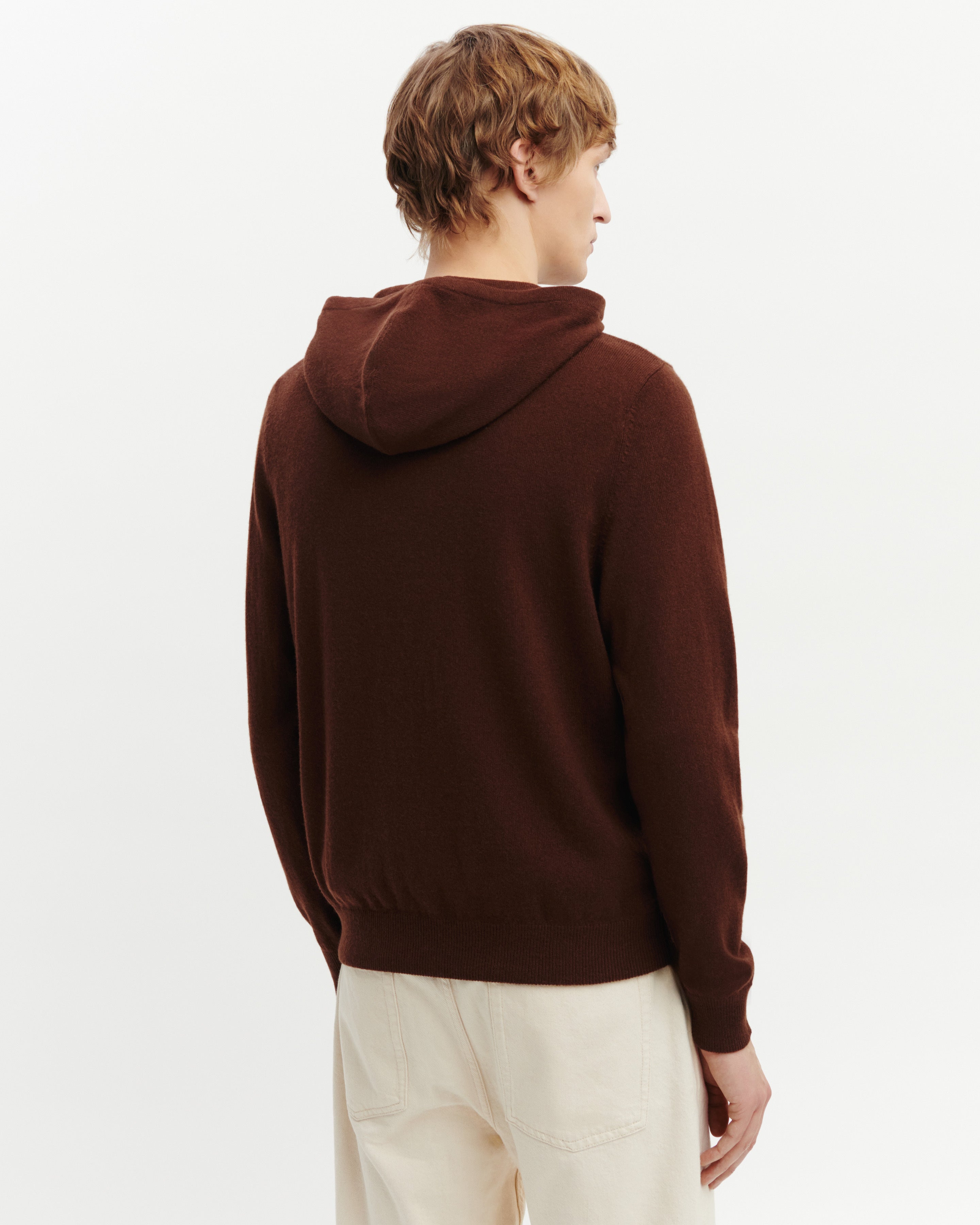 Pull à capuche-CAFE-100% cachemire