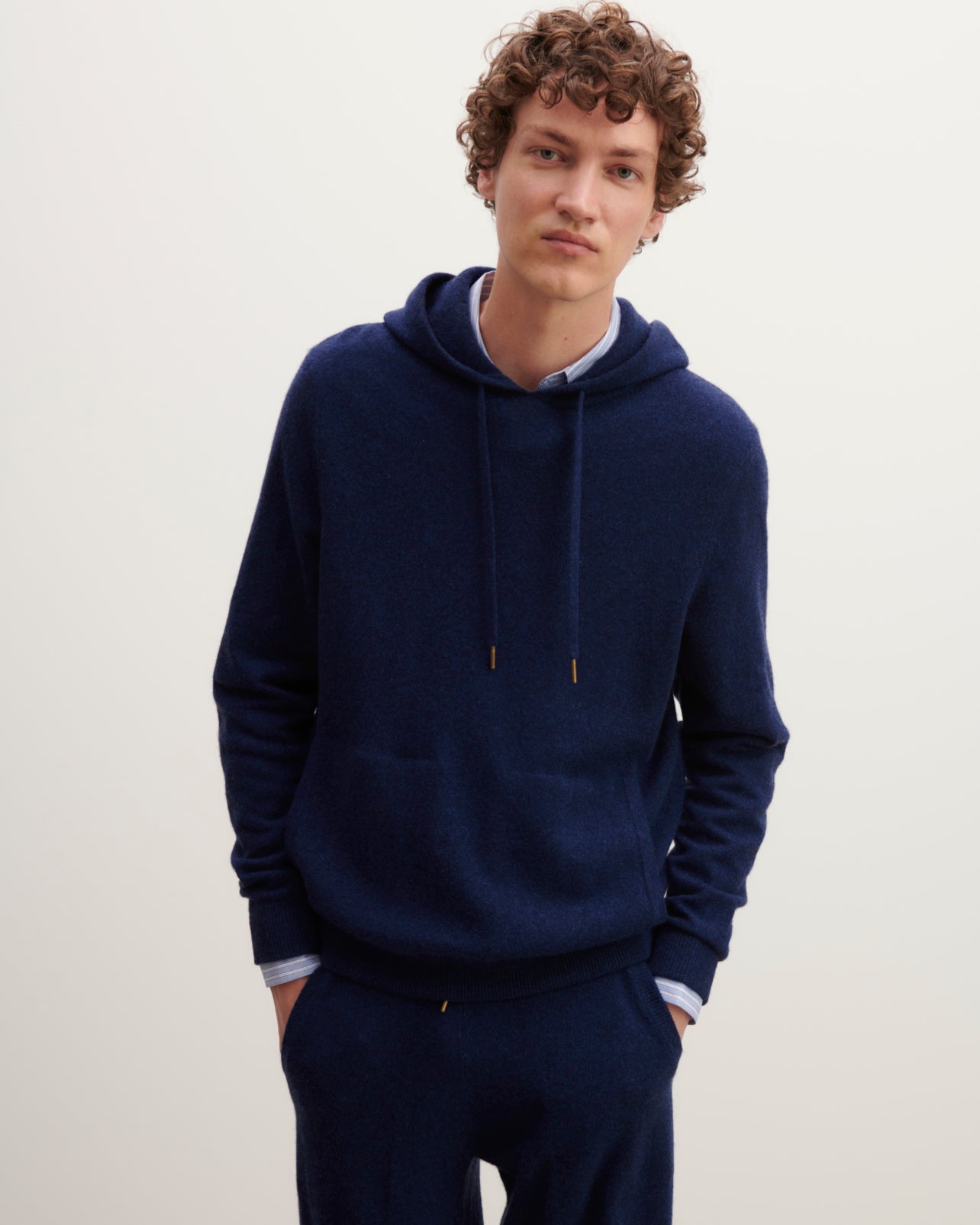 Pull à capuche-BLEU NOCTURNE-100% cachemire