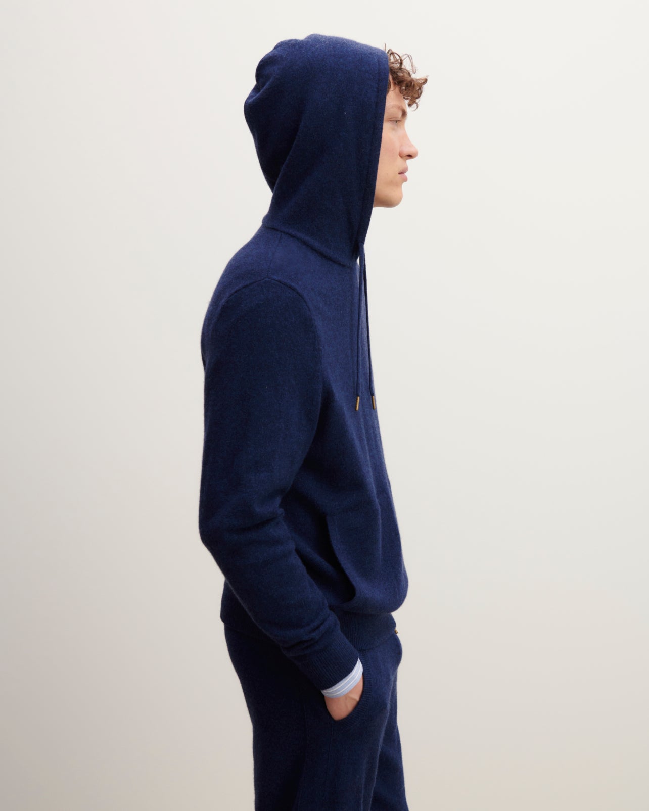 Pull à capuche-BLEU NOCTURNE-100% cachemire