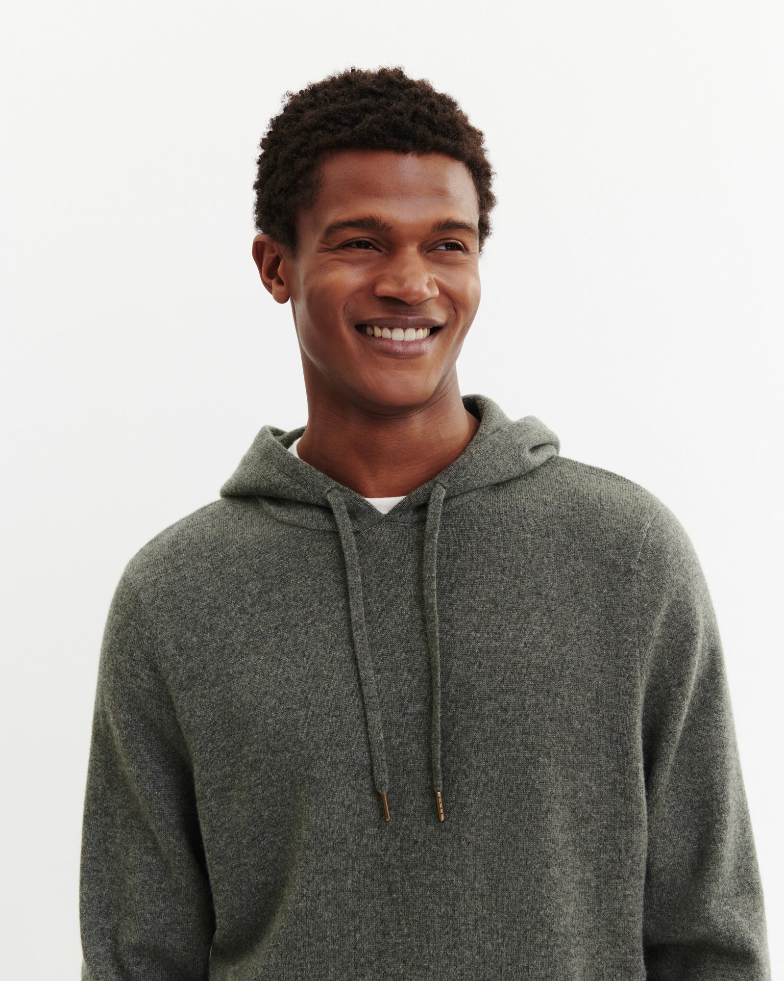 Pull à capuche-KAKI OMBRE-100% cachemire