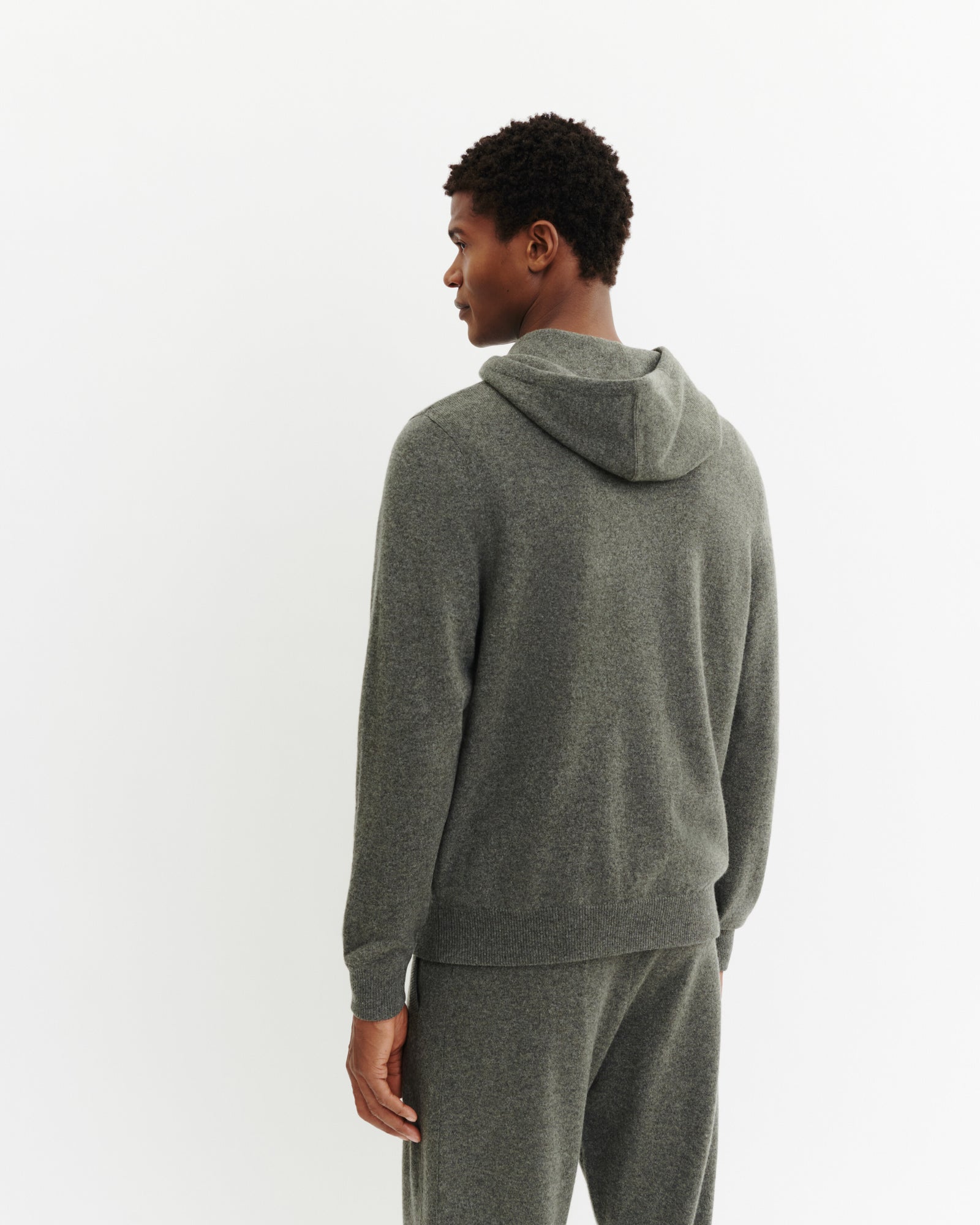 Pull à capuche-KAKI OMBRE-100% cachemire