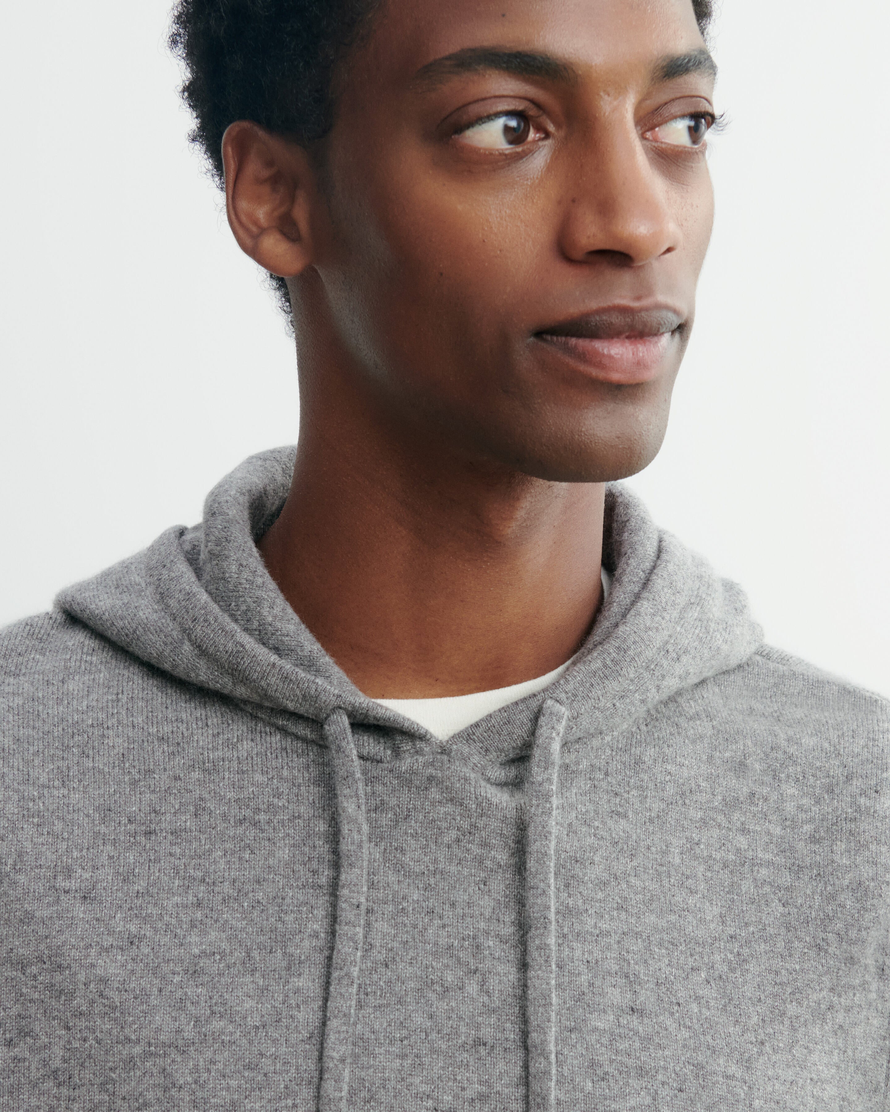 Pull à capuche-GRIS METEORITE-100% cachemire