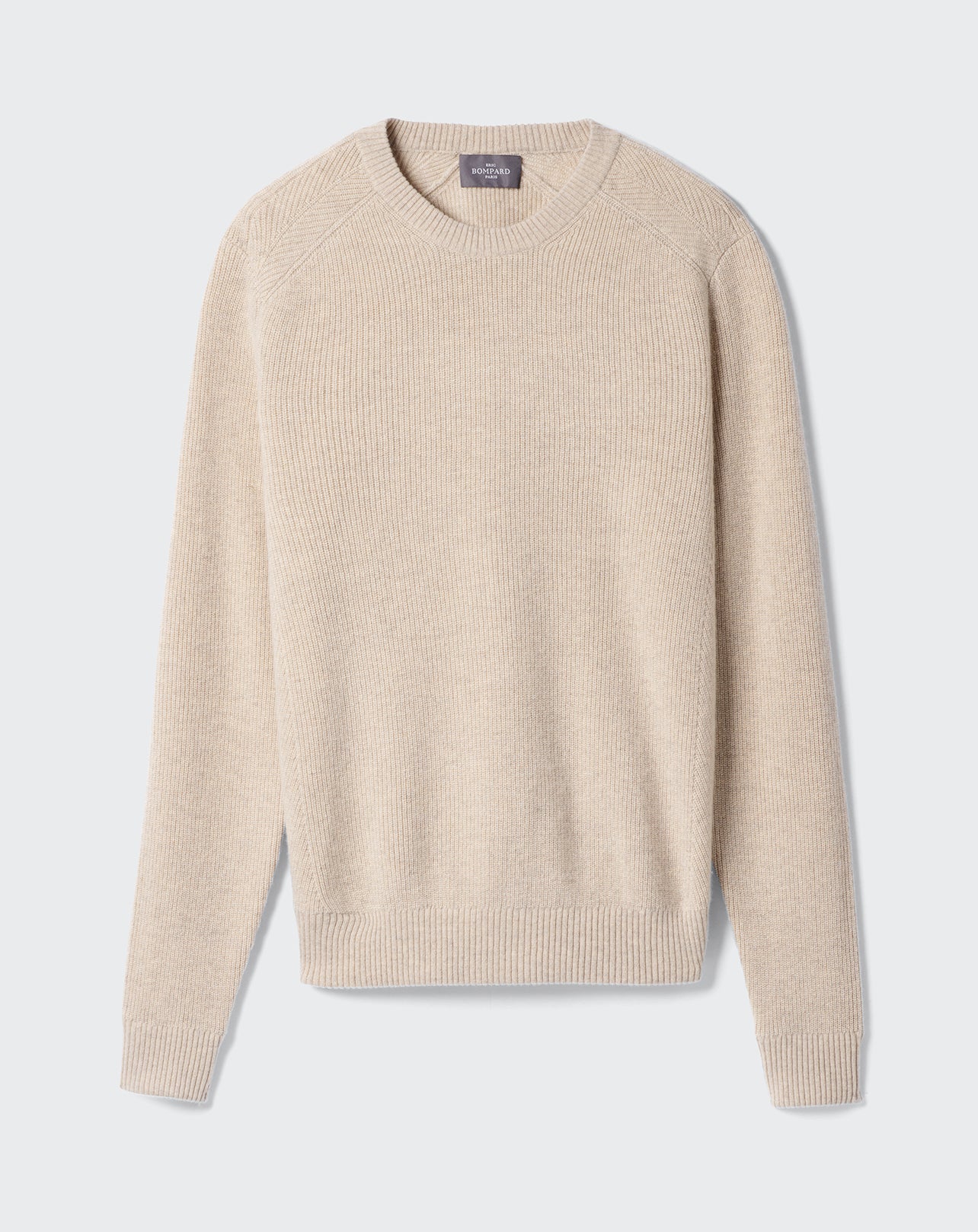Pull col rond détail chevrons-AVOINE-100% CACHEMIRE