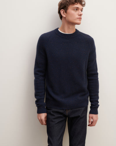 Pull col rond donegal-MARINE DONEGAL-100% cachemire