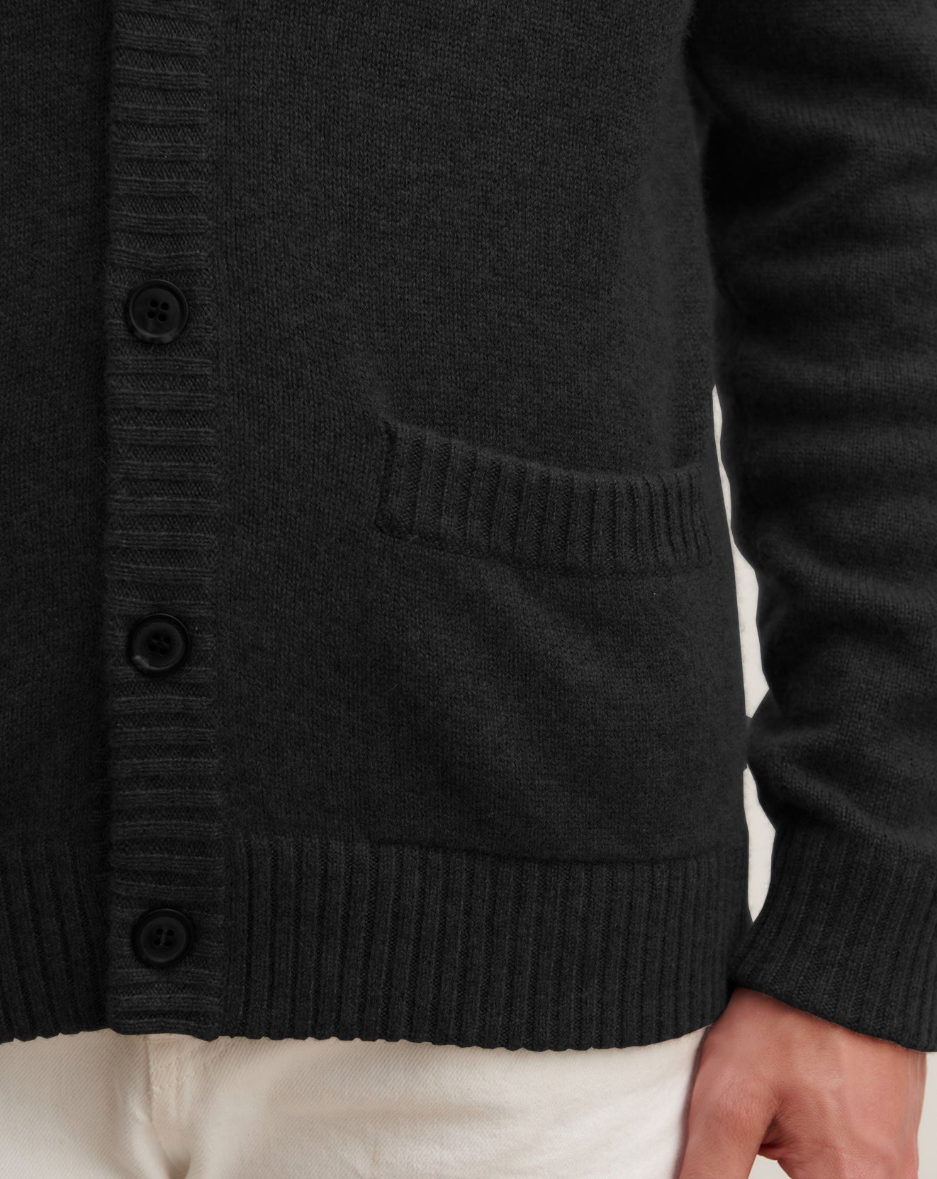 Gilet à poches-NOIR-100% cachemire