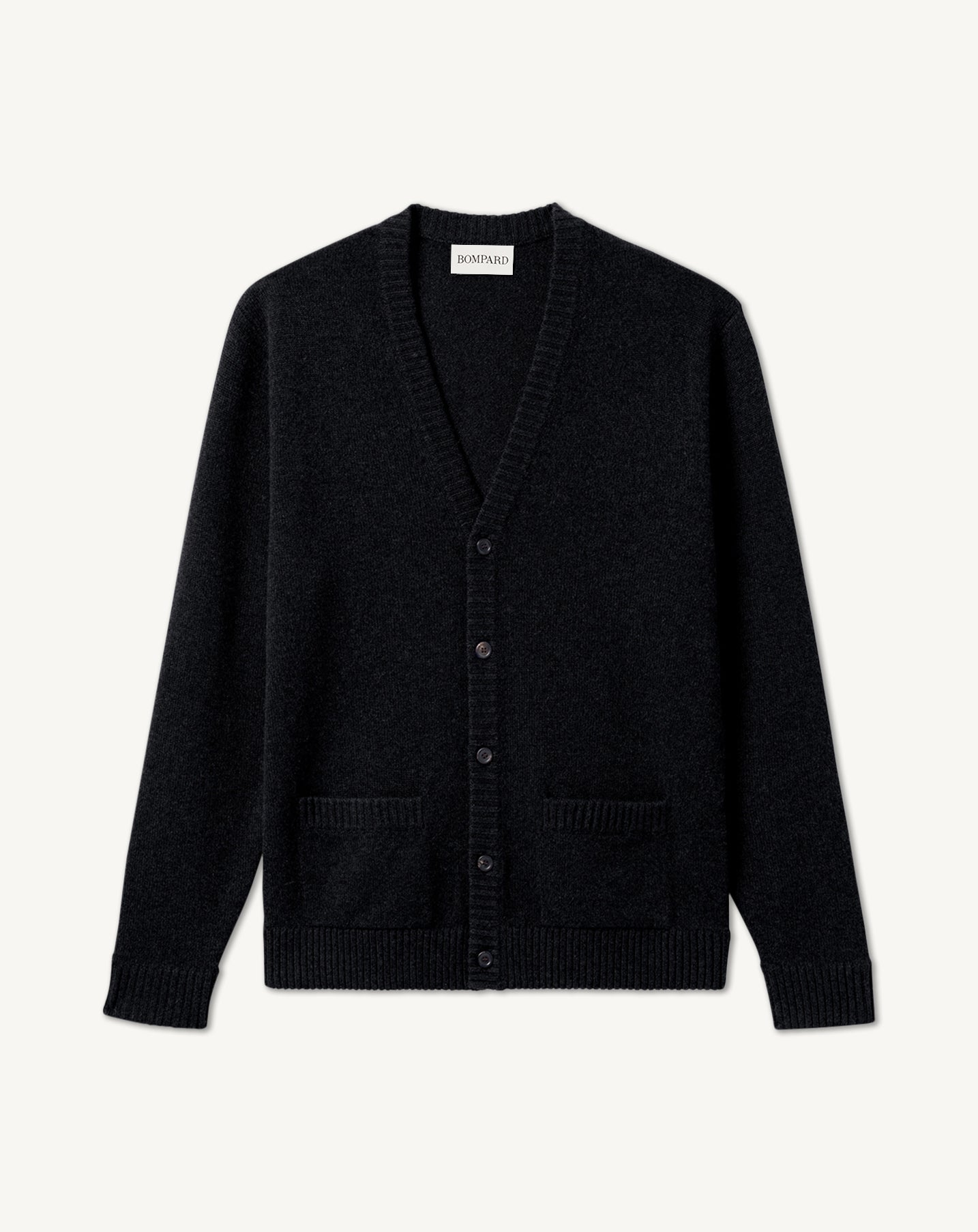 Gilet à poches-NOIR-100% CACHEMIRE