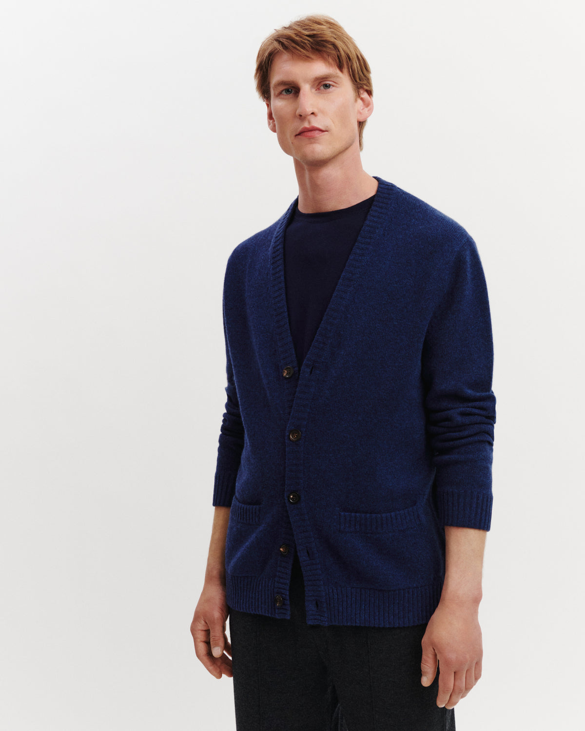 Gilet Lino-BLEU NOCTURNE-100% cachemire