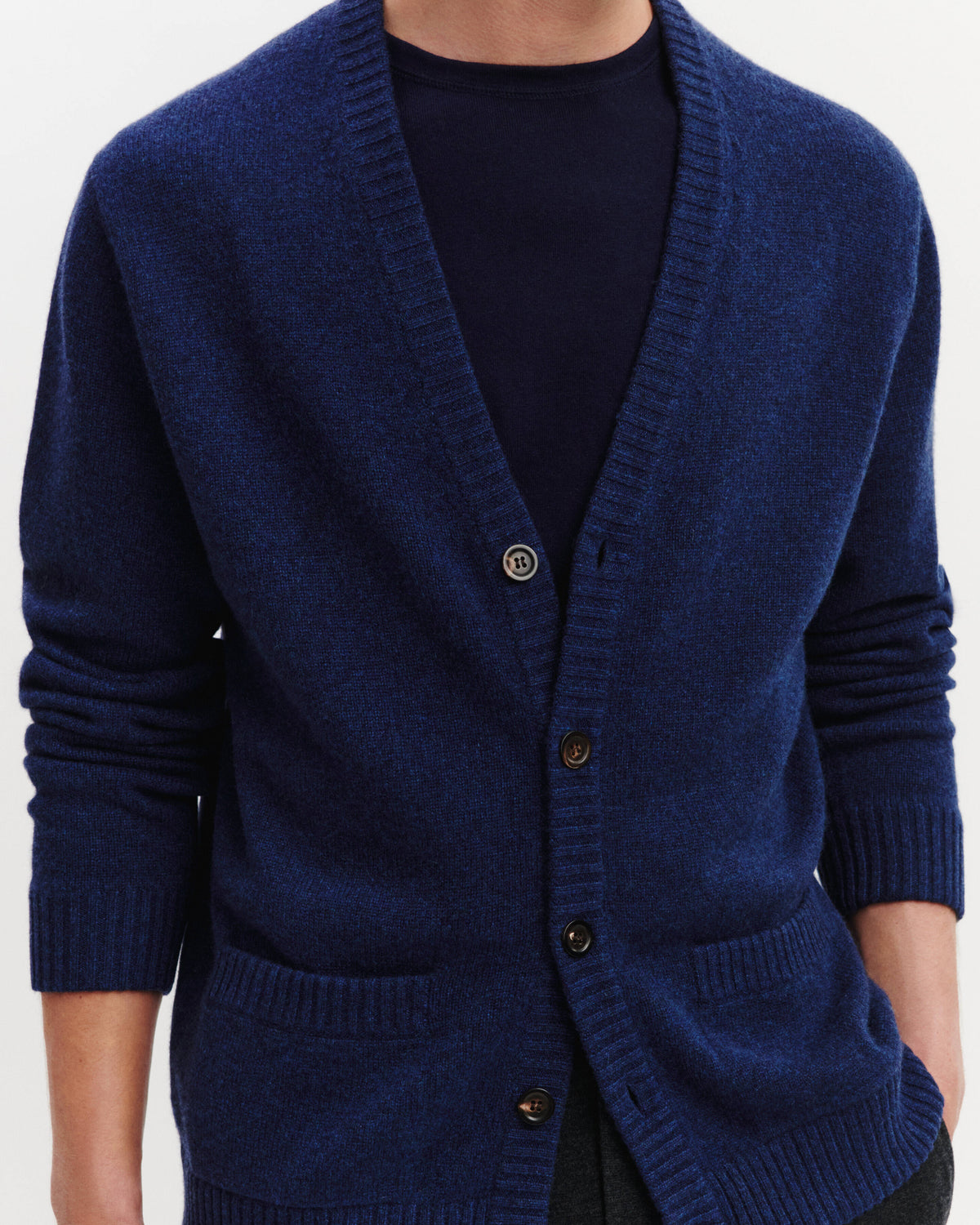 Gilet Lino-BLEU NOCTURNE-100% cachemire