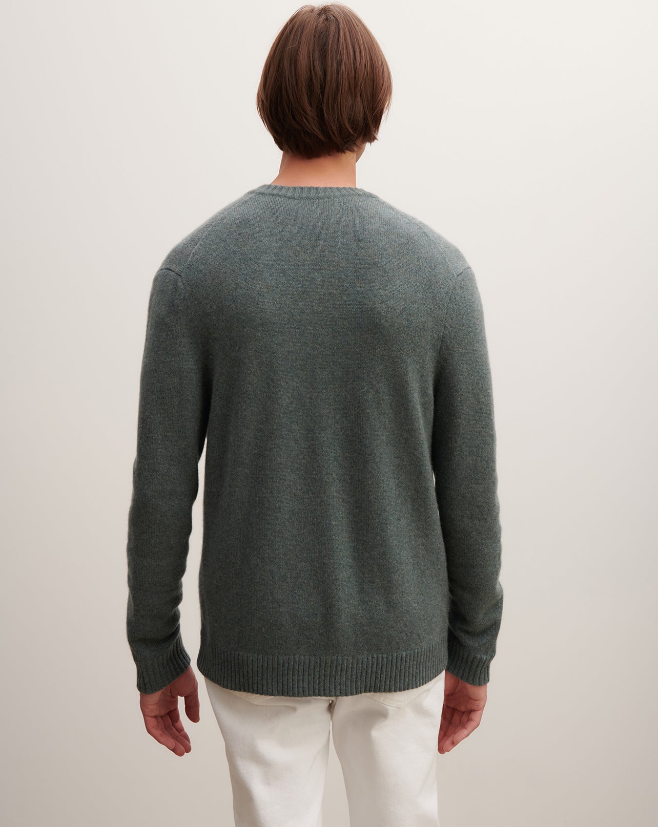 Gilet à poches-VERT RIVAGE-100% cachemire