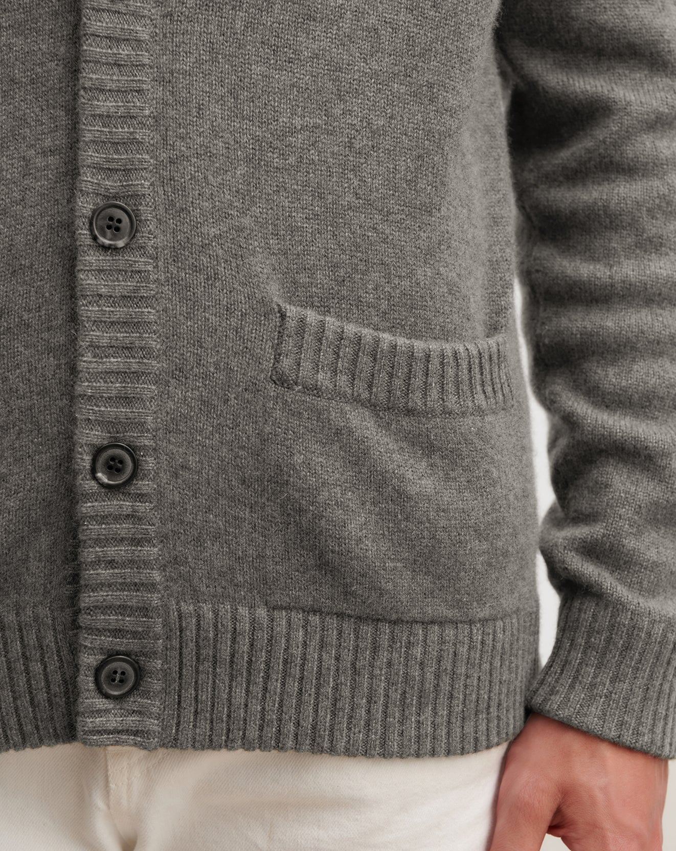 Gilet à poches-GRIS METEORITE-100% cachemire