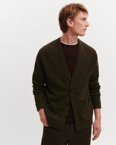 Gilet Lino-KAKI KOMBU-100% cachemire