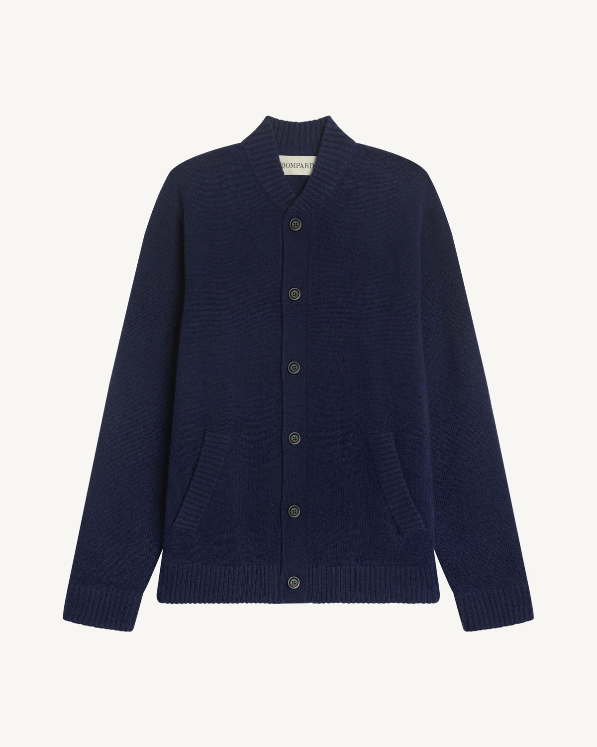 Gilet col teddy Lucas-MARINE-100% cachemire