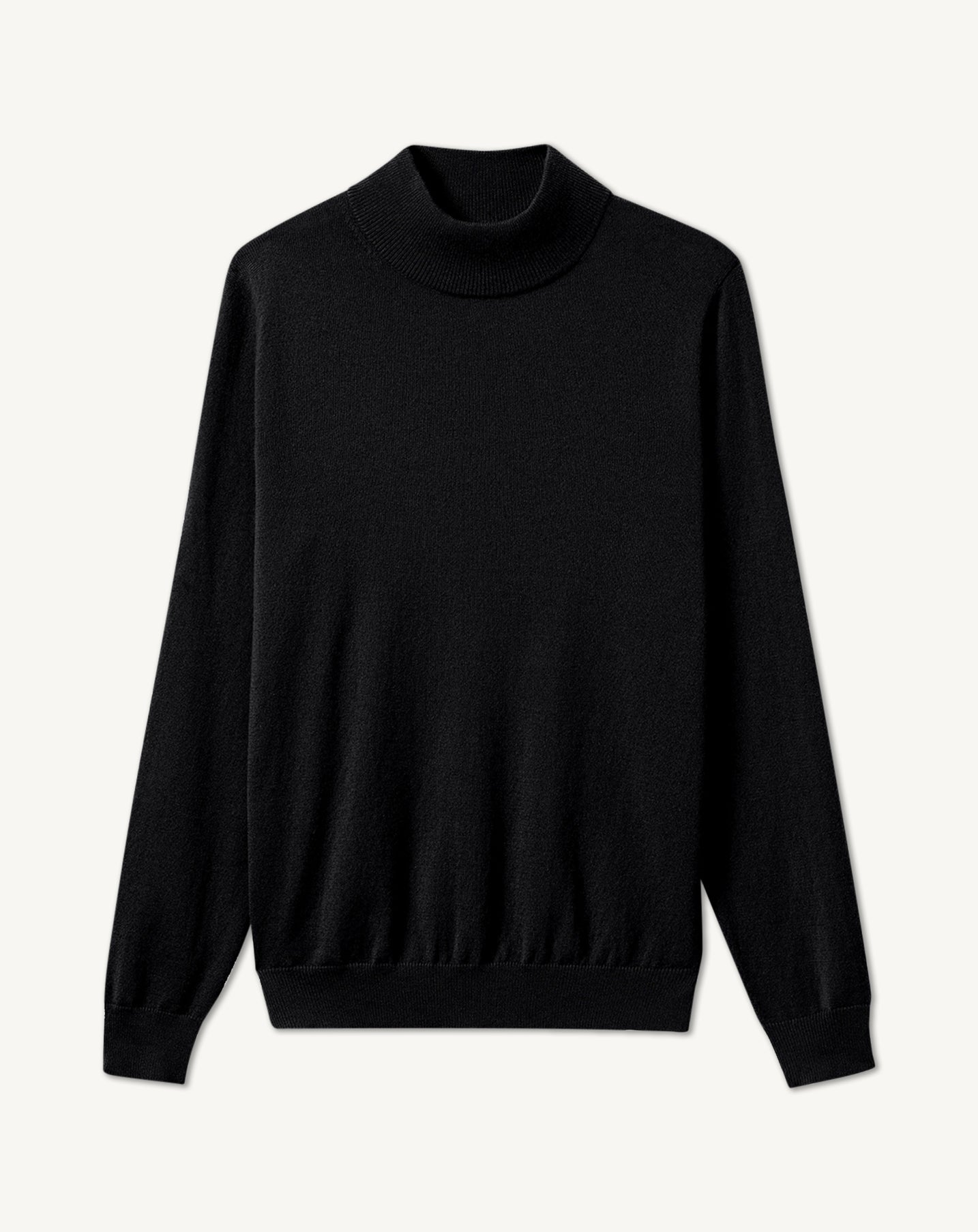 Pull col montant-NOIR-100% CACHEMIRE
