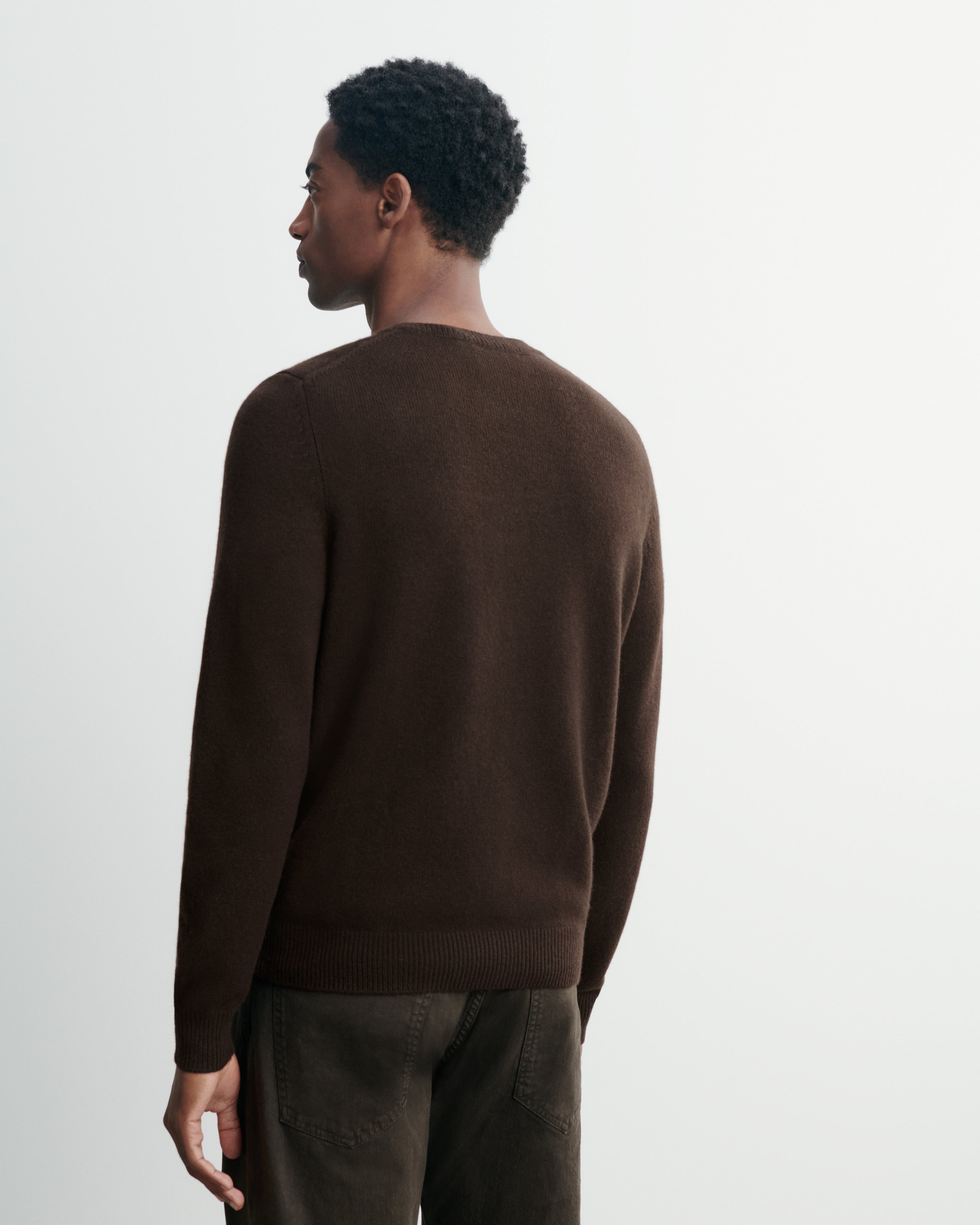 Pull col V-CHOCOLAT-100% cachemire