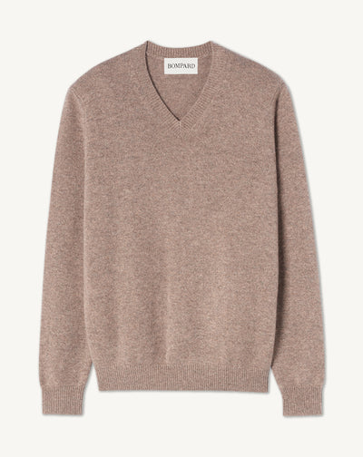 Pull col V-MILLET-100% cachemire